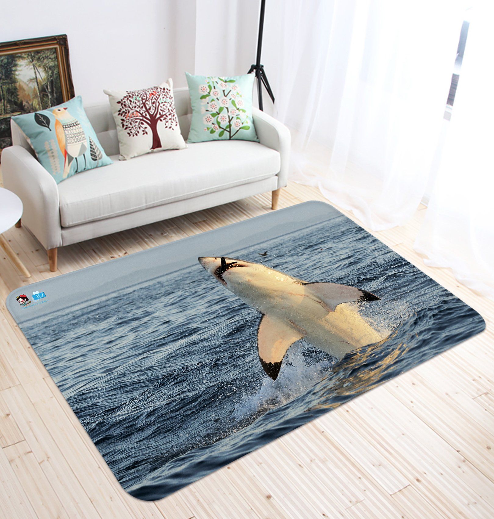 3D Shark 6324 Non Slip Rug Mat Mat AJ Creativity Home