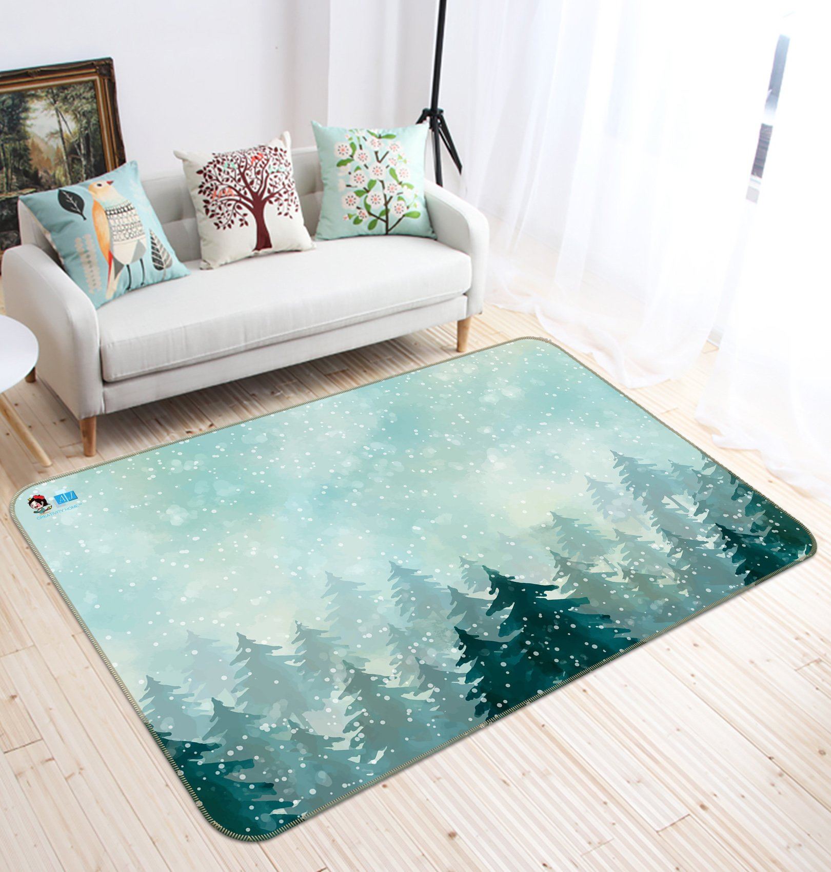 3D Woods Snow 014 Non Slip Rug Mat Mat AJ Creativity Home