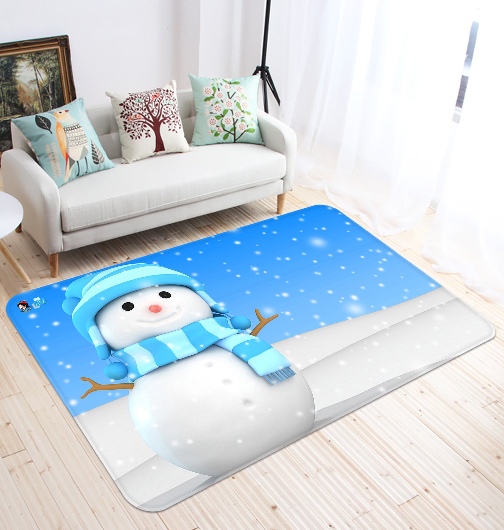 3D Snowman 65188 Christmas Non Slip Rug Mat Xmas