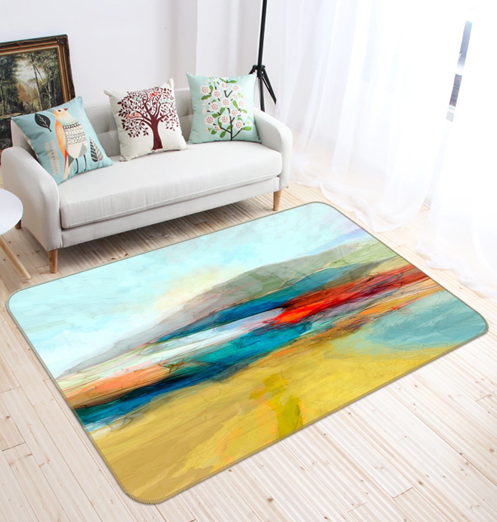 3D Field River 1047 Michael Tienhaara Rug Non Slip Rug Mat Mat AJ Creativity Home