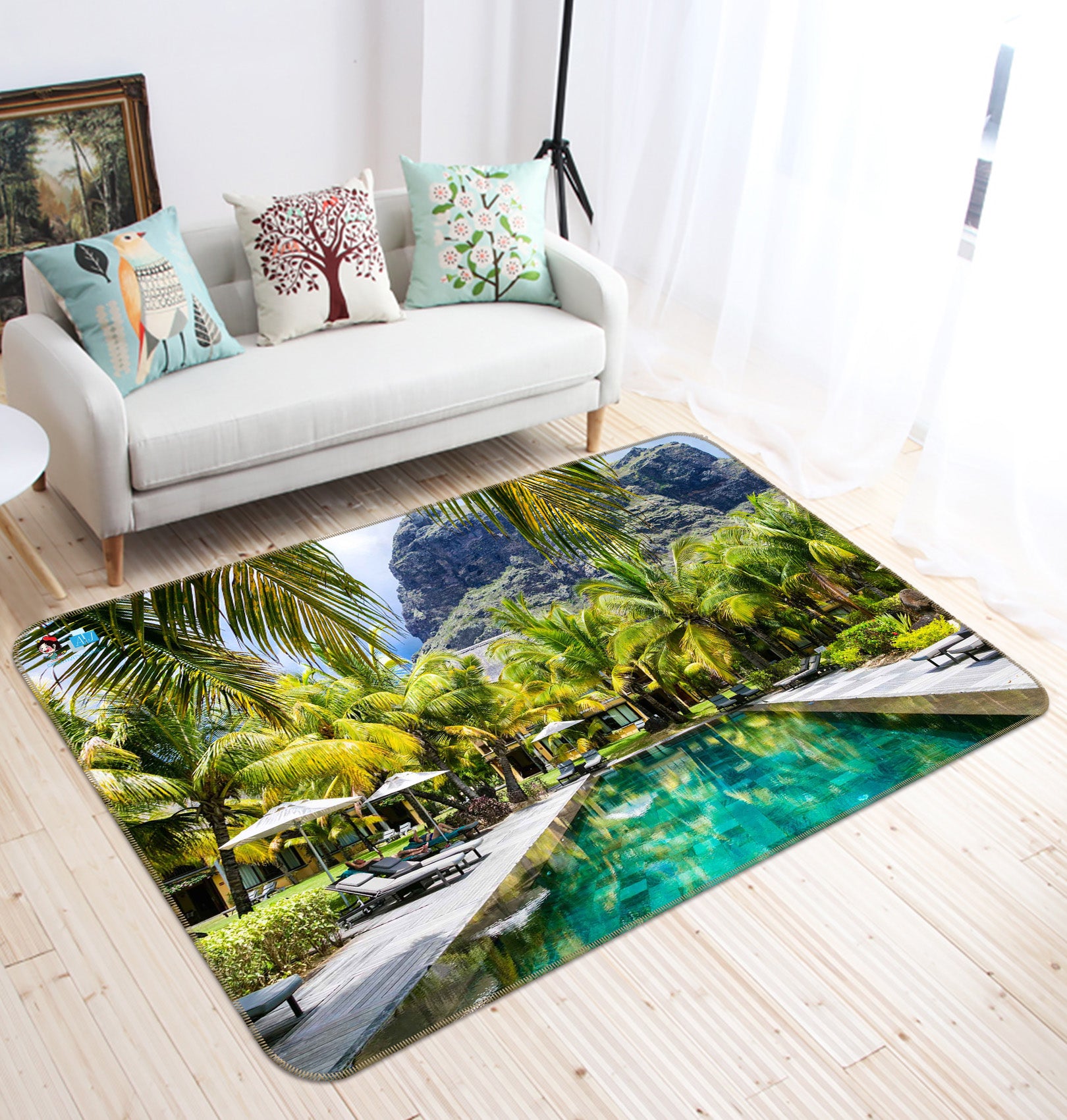 3D Coconut Swimming Pool 66080 Non Slip Rug Mat