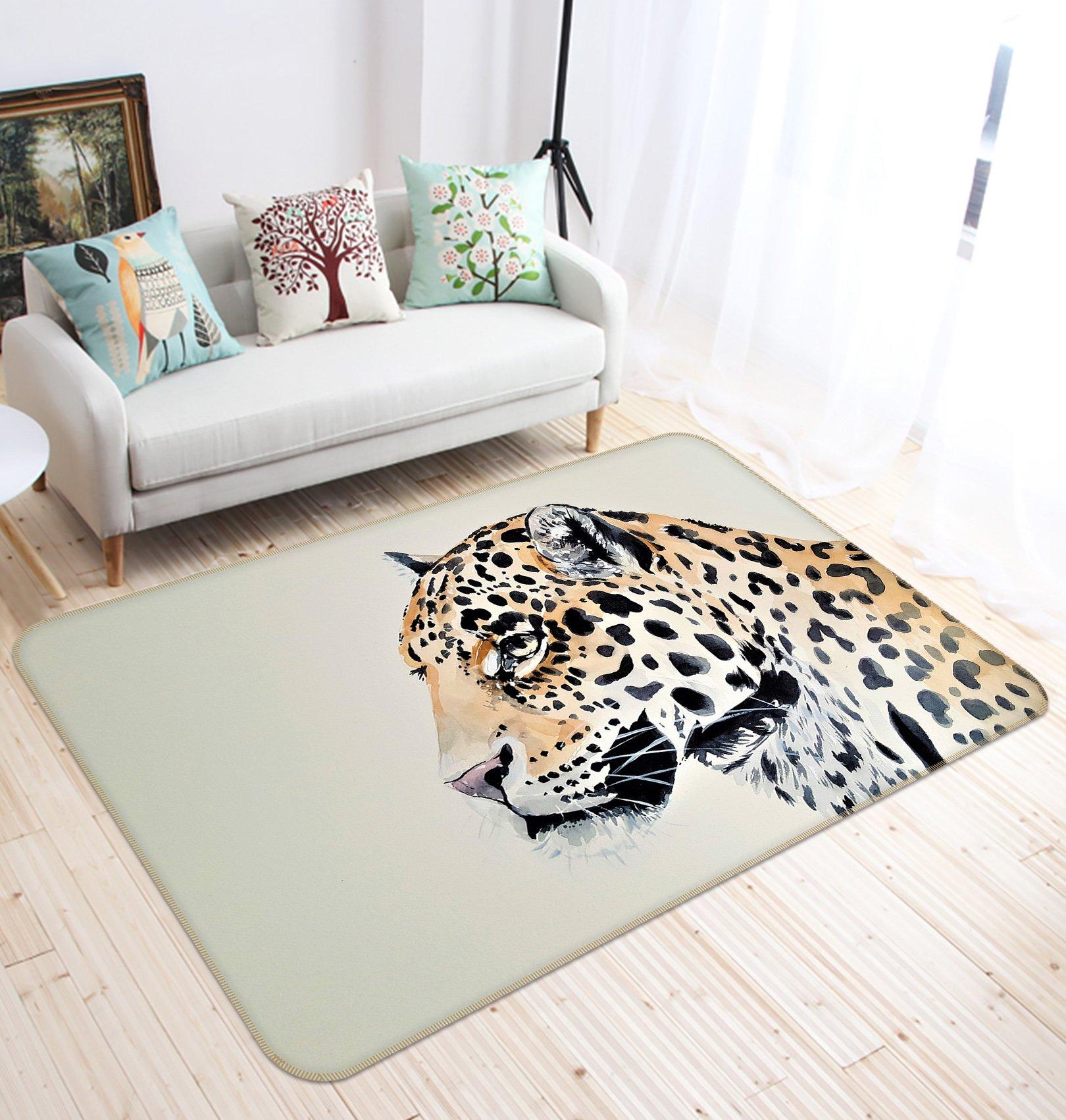 3D Leopard Head 608 Animal Non Slip Rug Mat Mat AJ Creativity Home