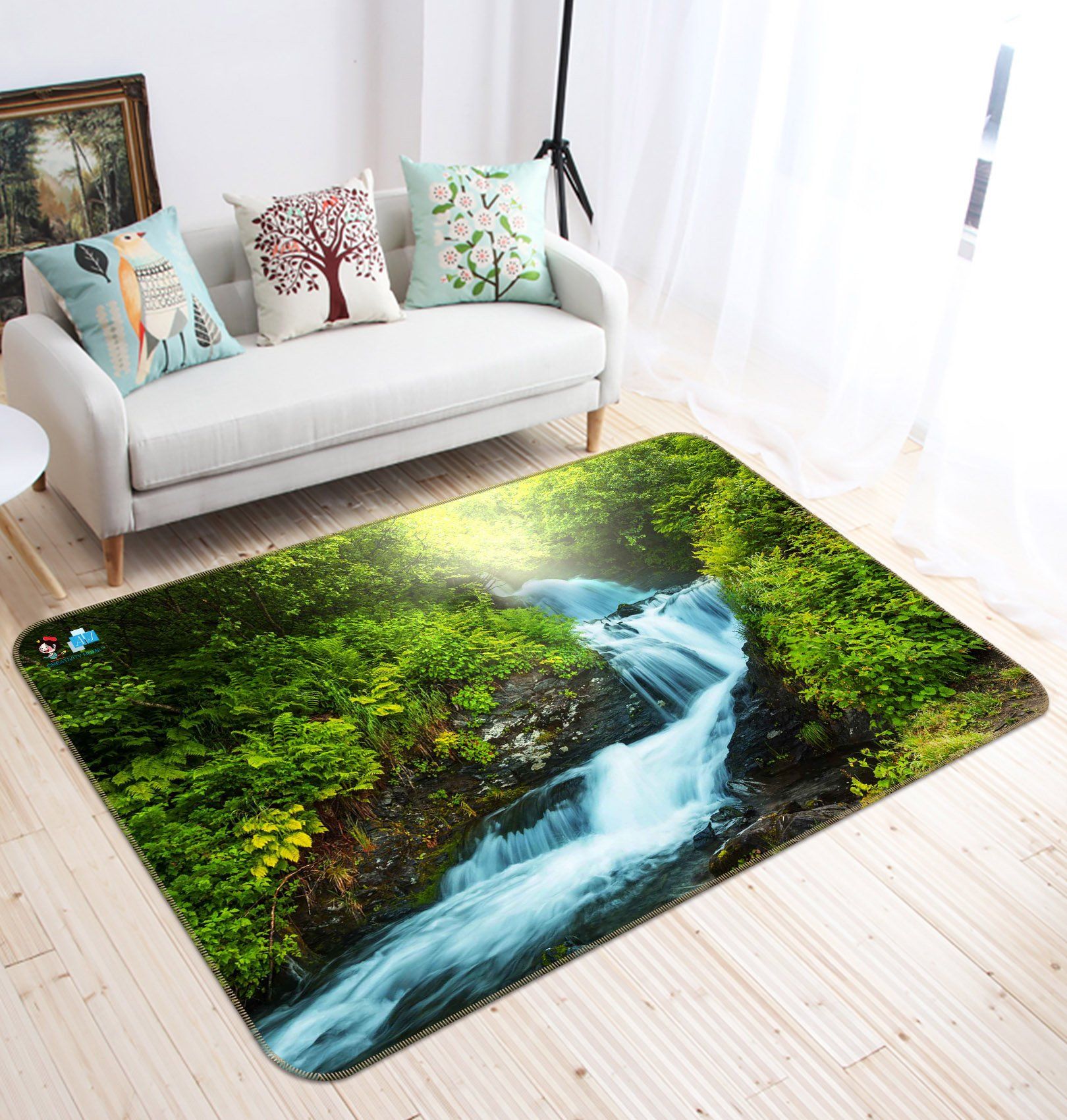 3D Waterfall Stream 505 Non Slip Rug Mat Mat AJ Creativity Home