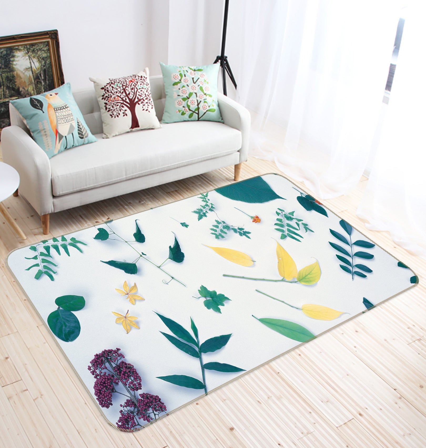 3D Leaf Pattern 75263 Non Slip Rug Mat