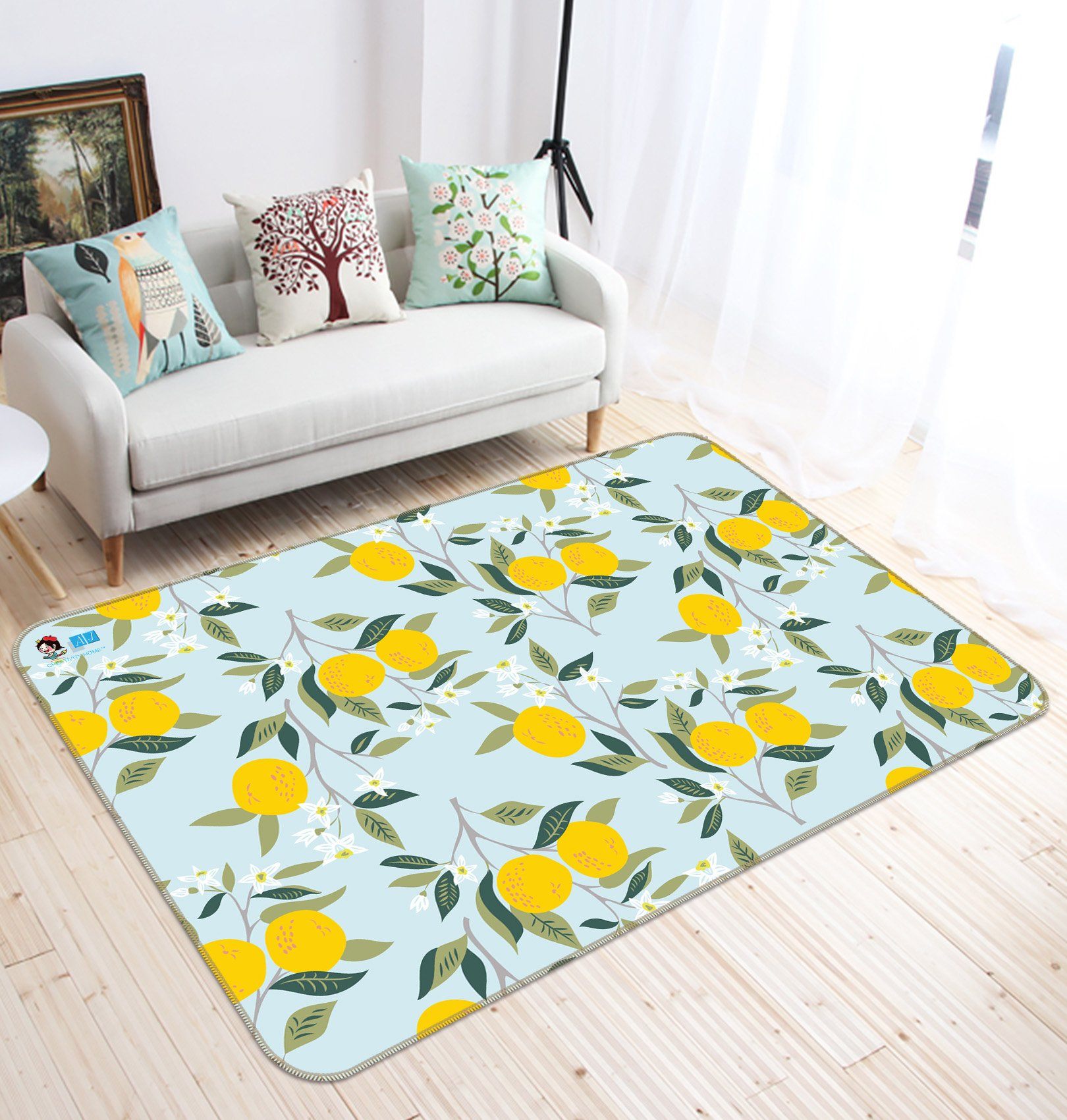 3D Fruit Leaves 144 Non Slip Rug Mat Mat AJ Creativity Home