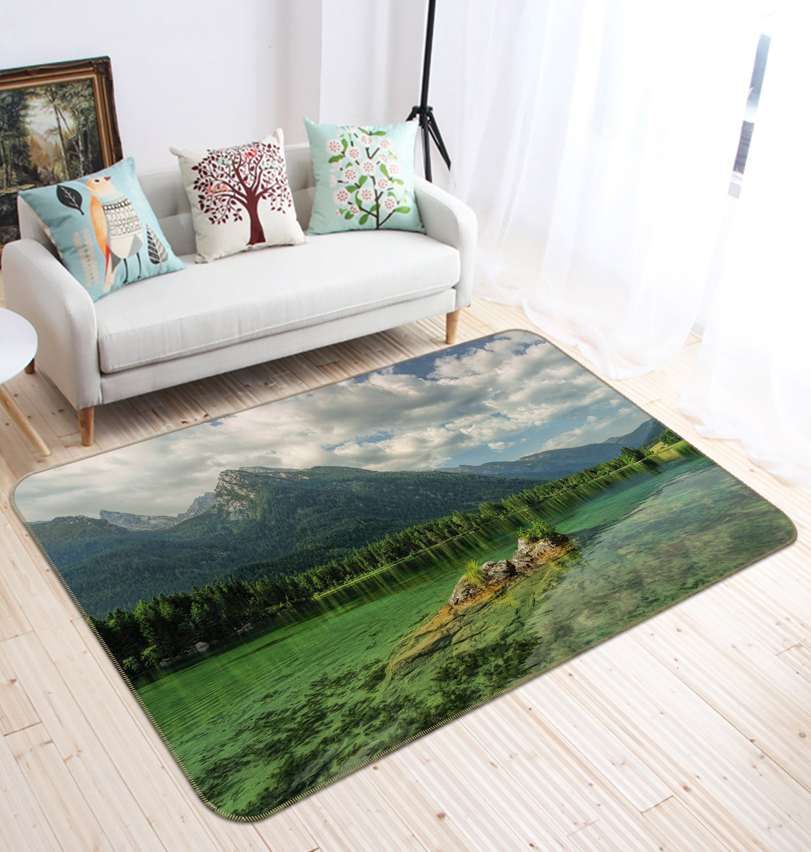 3D Mountain River 36167 Non Slip Rug Mat