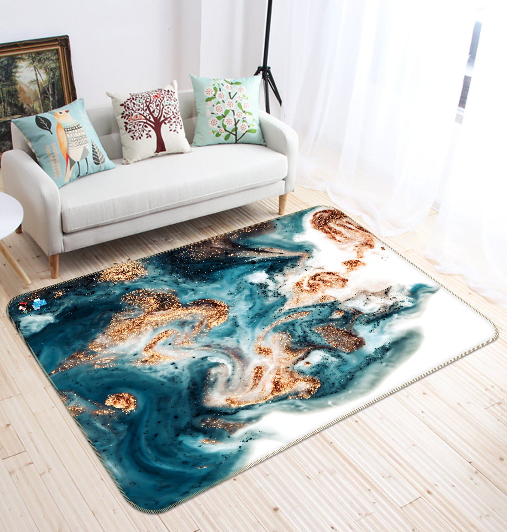 3D Flow Mark 7026 Non Slip Rug Mat Mat AJ Creativity Home