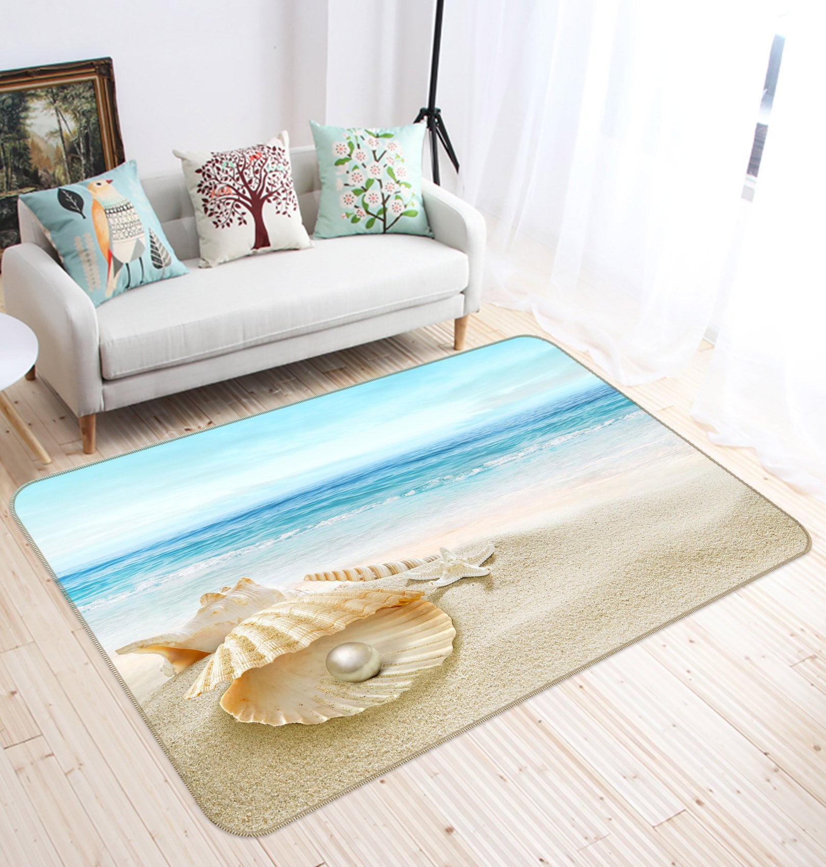 3D Seaside Pearl Shell 76226 Non Slip Rug Mat
