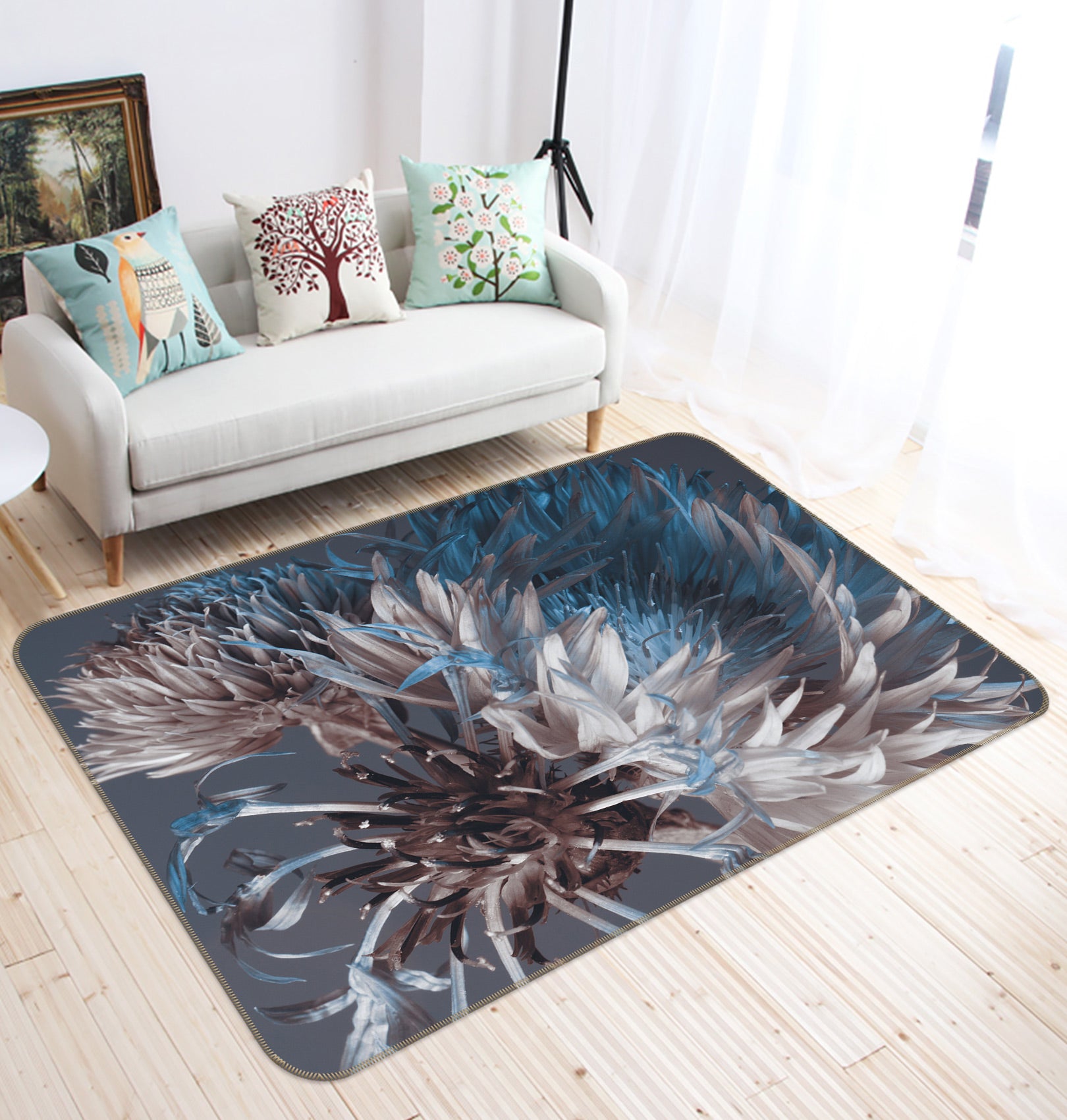 3D Chrysanthemum 37092 Non Slip Rug Mat