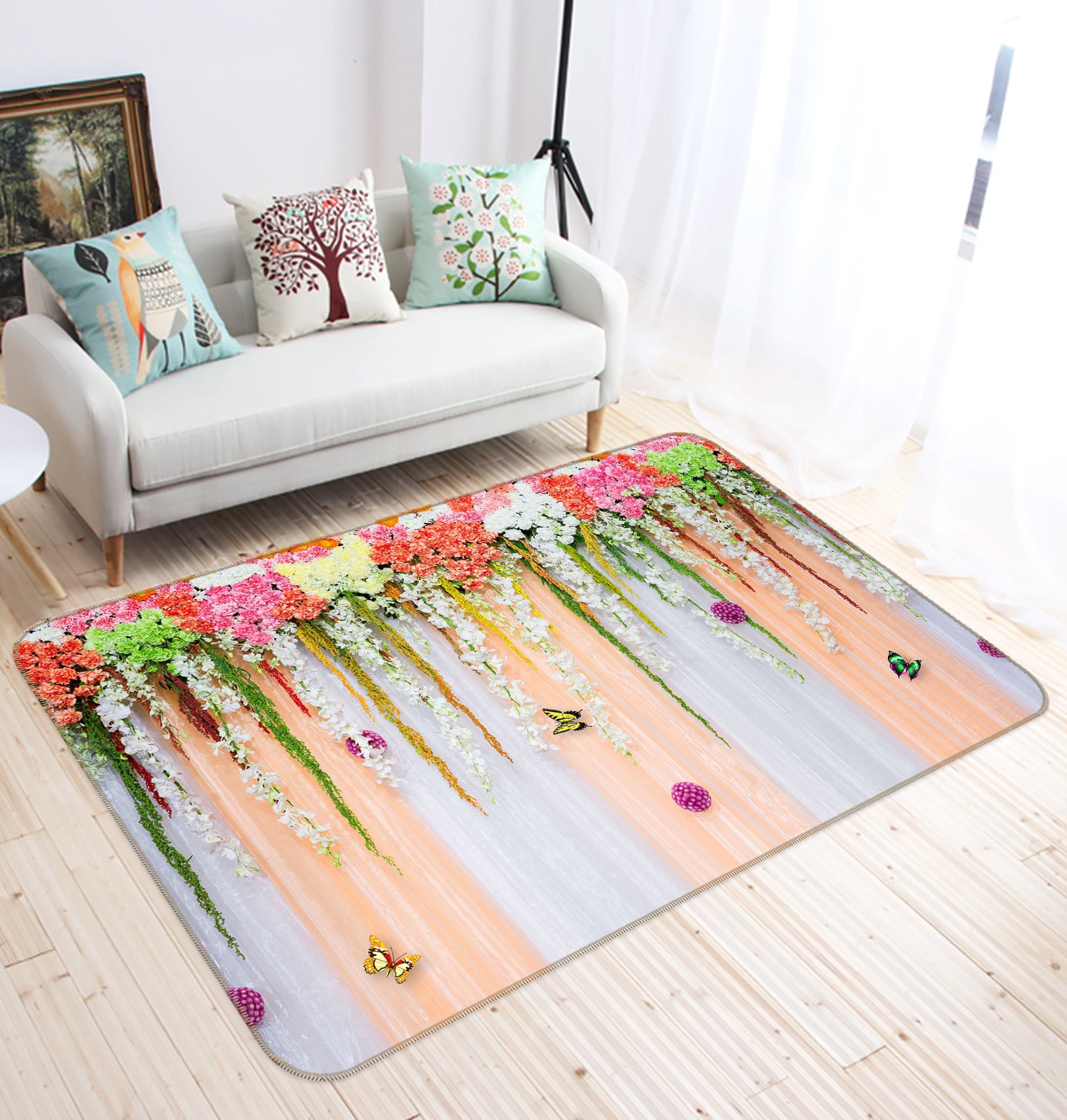 3D Flower Wall 76297 Non Slip Rug Mat