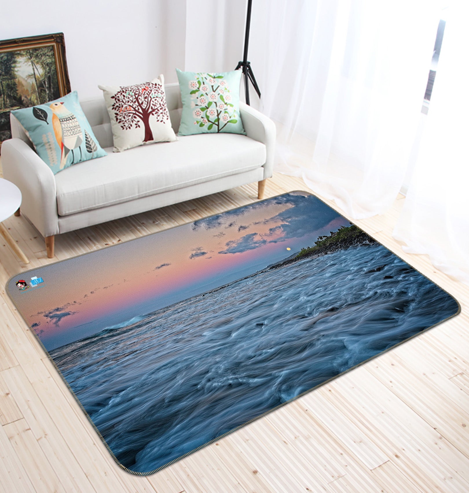 3D Sea Waves 62046 Kathy Barefield Rug Non Slip Rug Mat