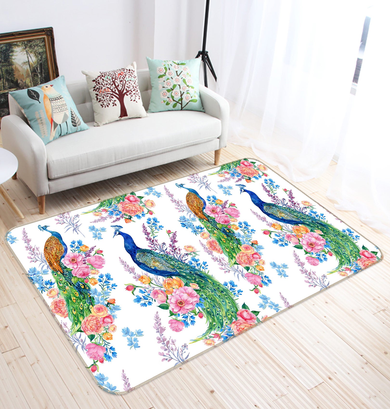 3D Peacock 37058 Non Slip Rug Mat