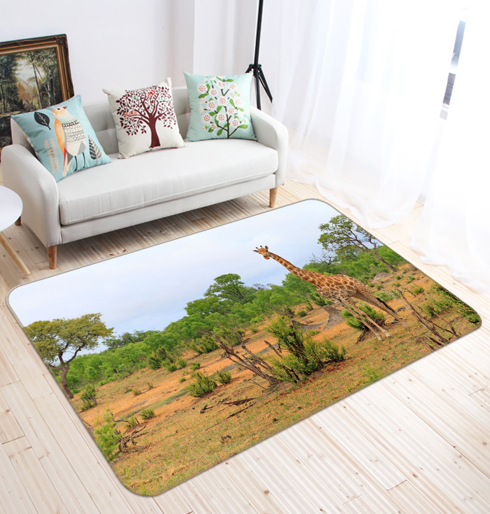3D Giraffe Grass 137 Animal Non Slip Rug Mat