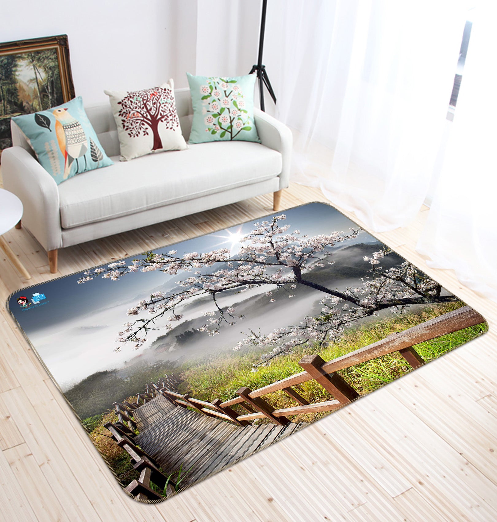 3D Corridor Mountain Tree 66105 Non Slip Rug Mat