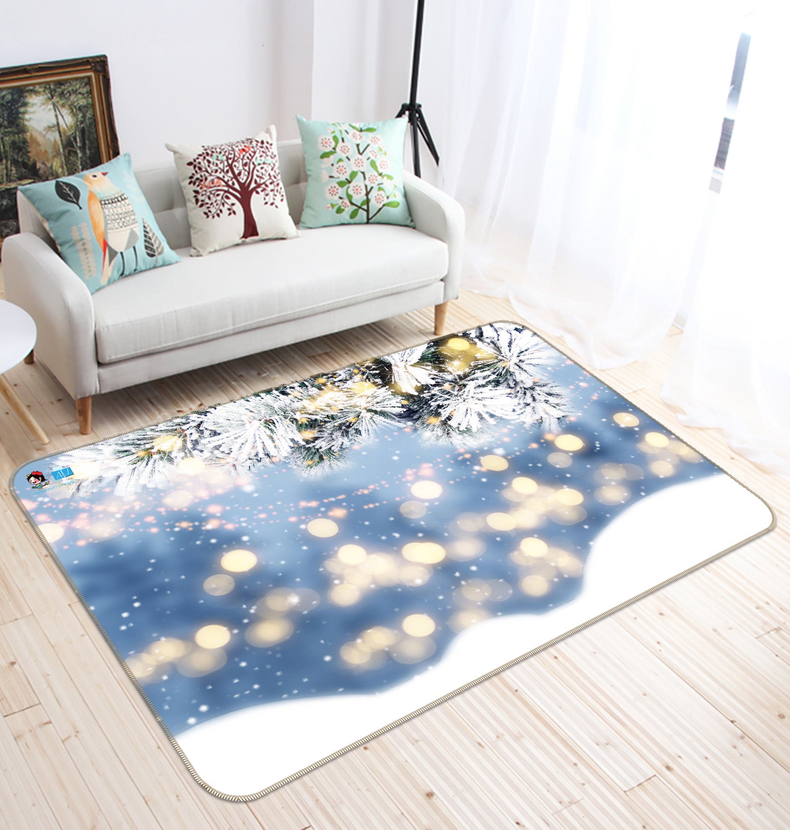 3D Snow 55113 Christmas Non Slip Rug Mat Xmas