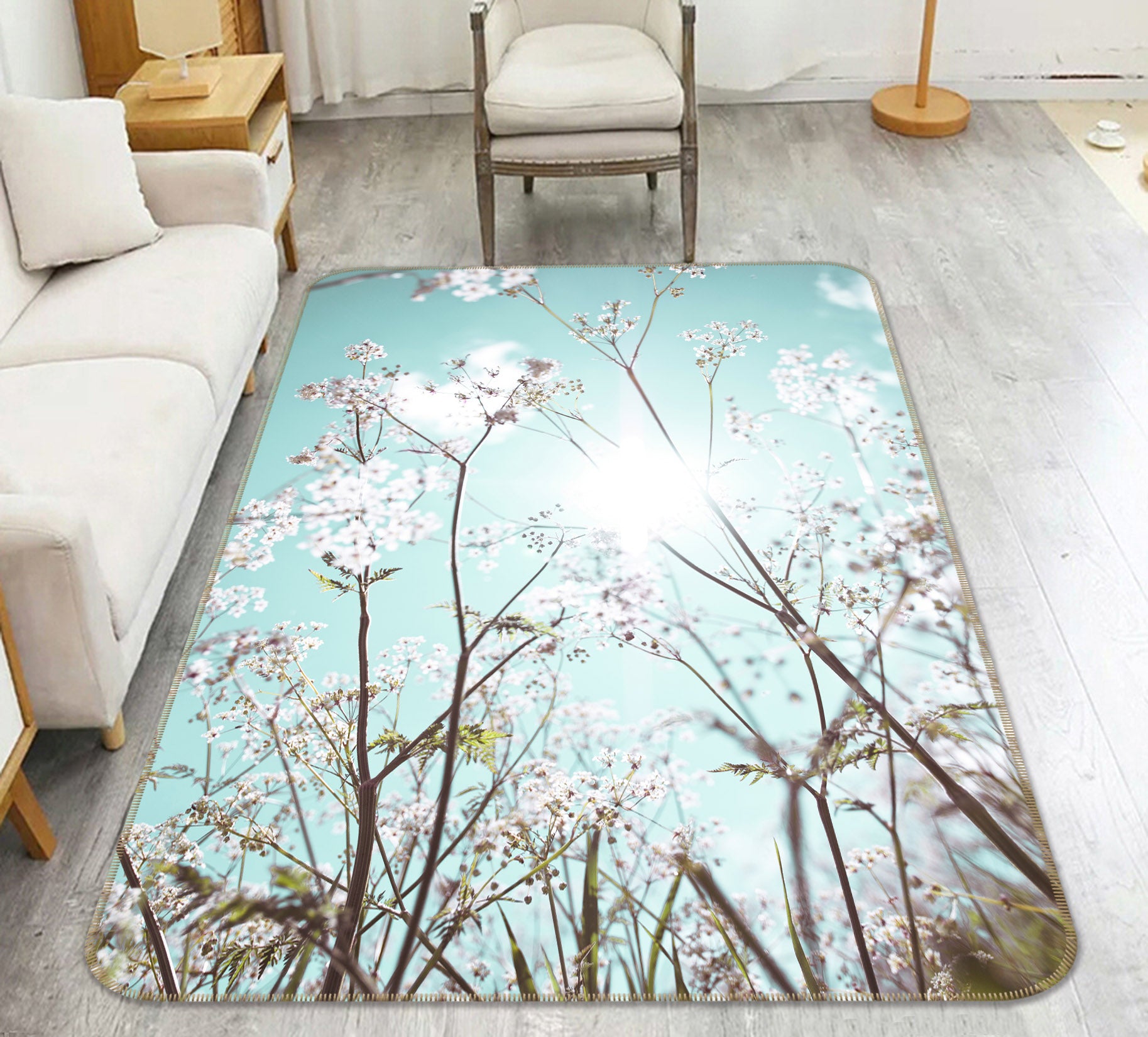 3D Flower Bush 83287 Assaf Frank Rug Non Slip Rug Mat