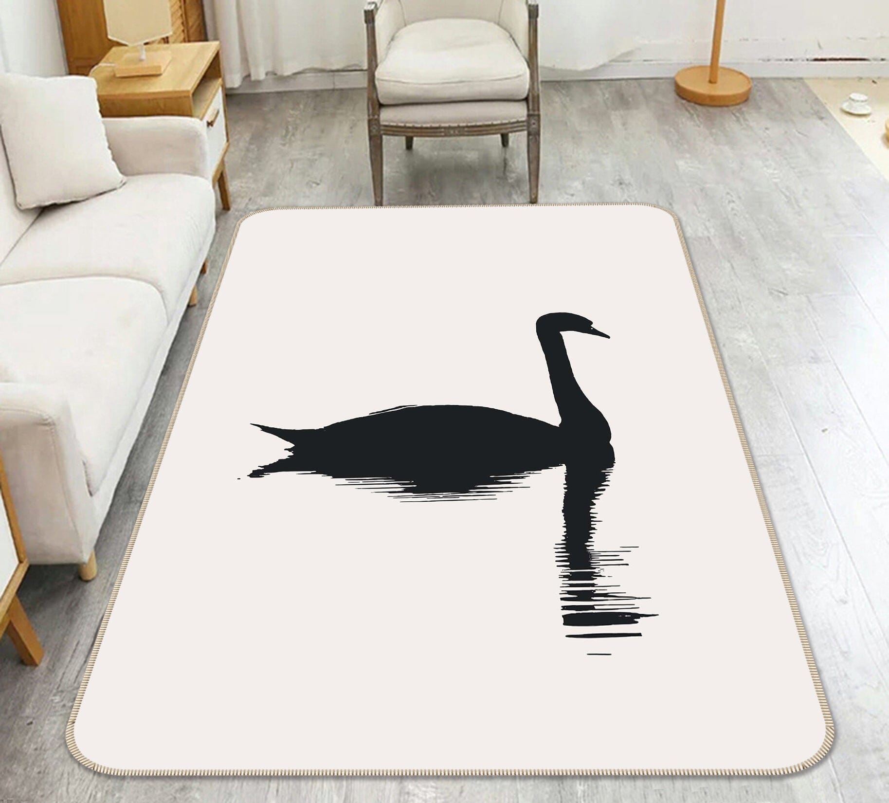 3D Swan River 1127 Boris Draschoff Rug Non Slip Rug Mat Mat AJ Creativity Home