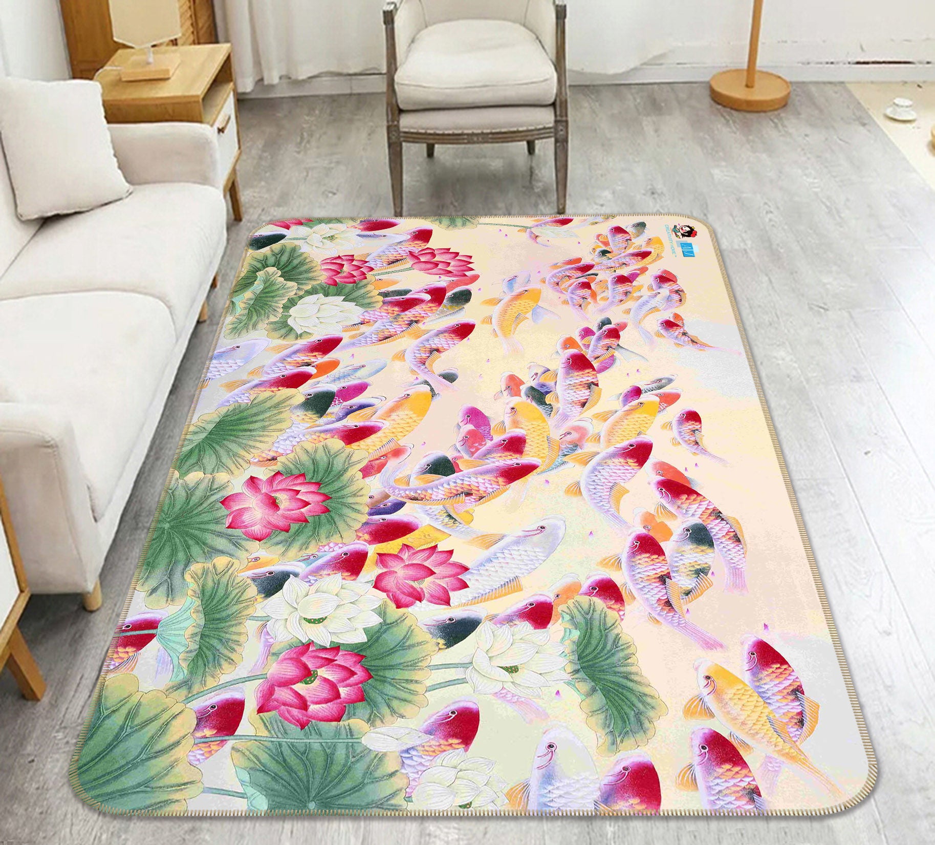 3D Lotus Goldfish 66102 Non Slip Rug Mat