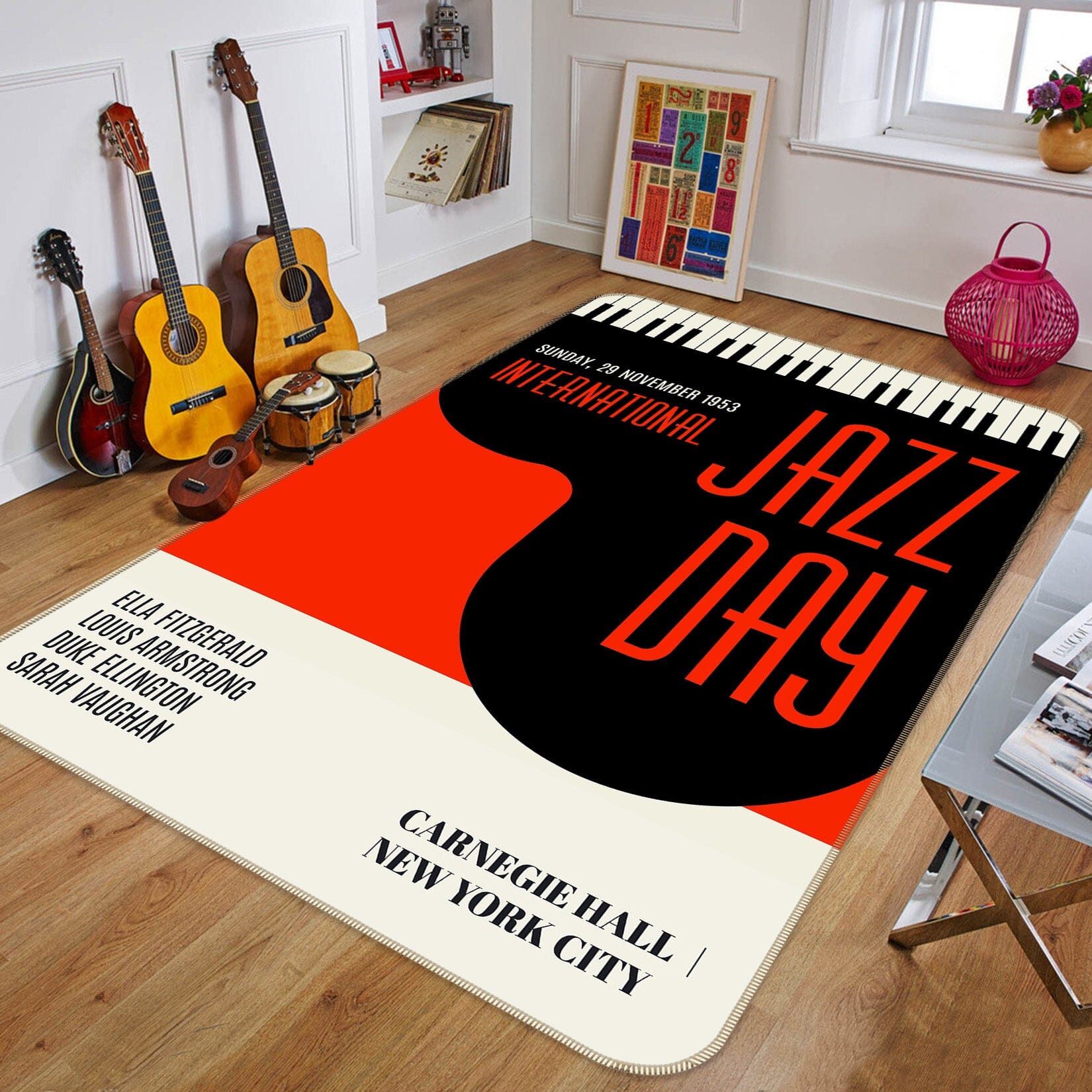 3D Red Piano Key 1068 Boris Draschoff Rug Non Slip Rug Mat Mat AJ Creativity Home