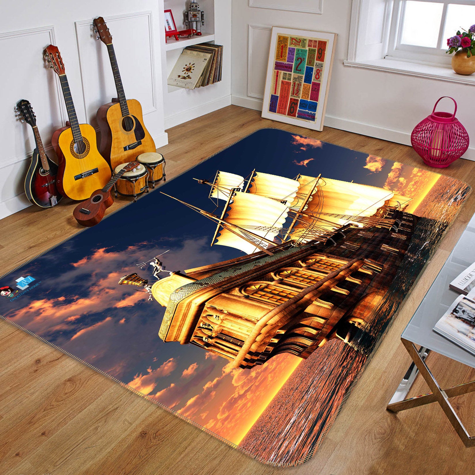 3D Steamship 66067 Non Slip Rug Mat