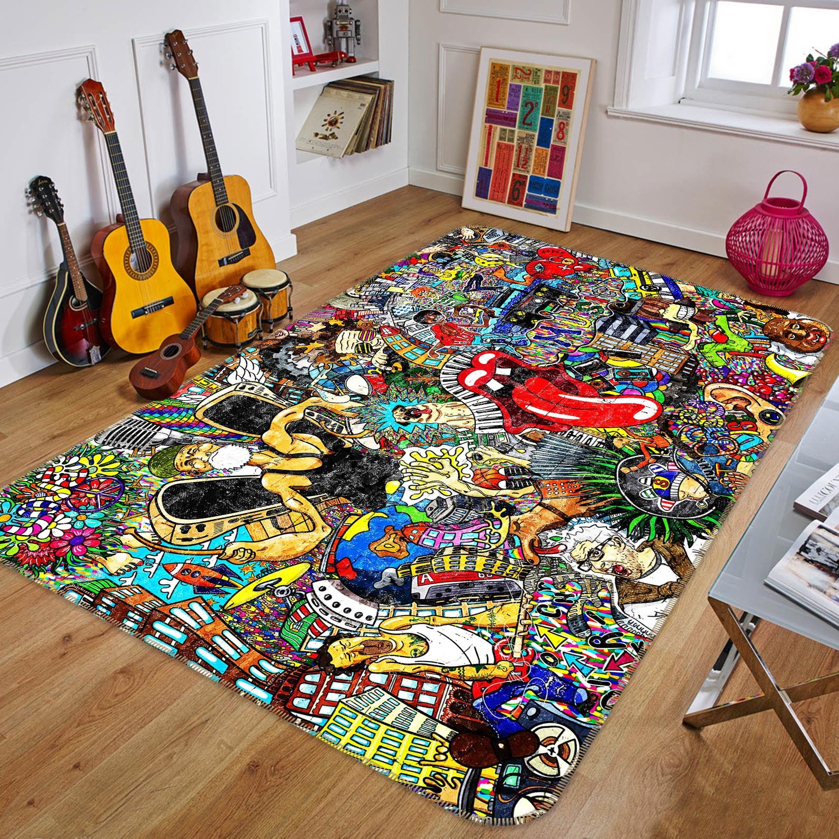 3D Monster Mouth 1045 Non Slip Rug Mat
