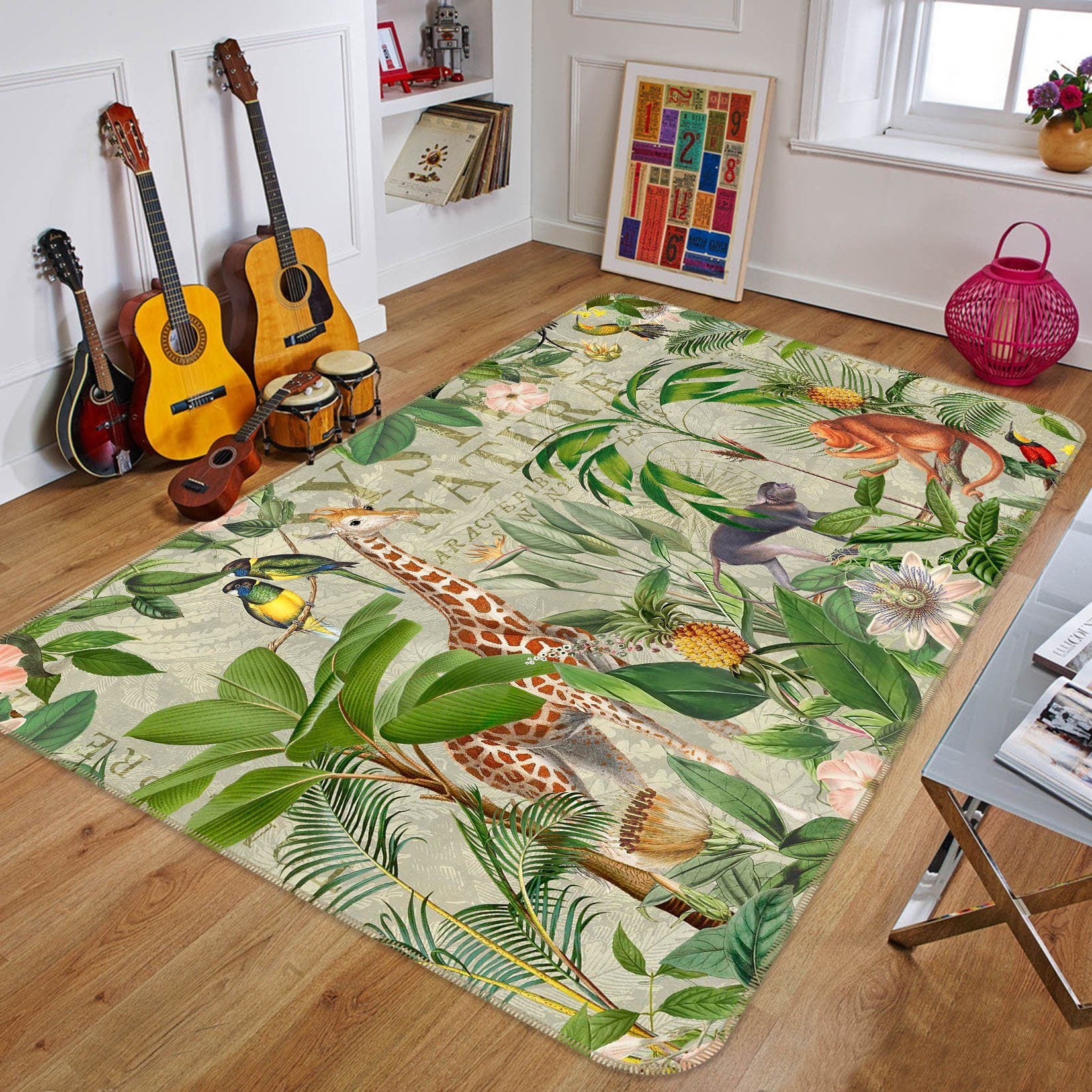 3D Animal Family 1040 Andrea haase Rug Non Slip Rug Mat Mat AJ Creativity Home