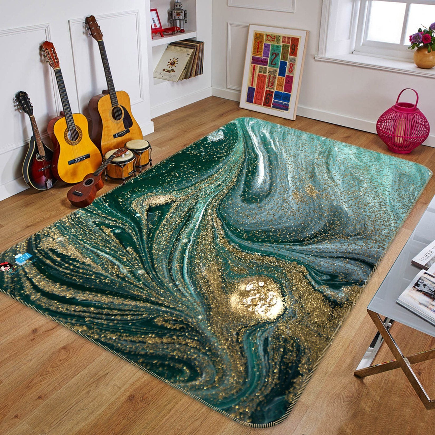 3D Flow Mark 2793 Non Slip Rug Mat Mat AJ Creativity Home