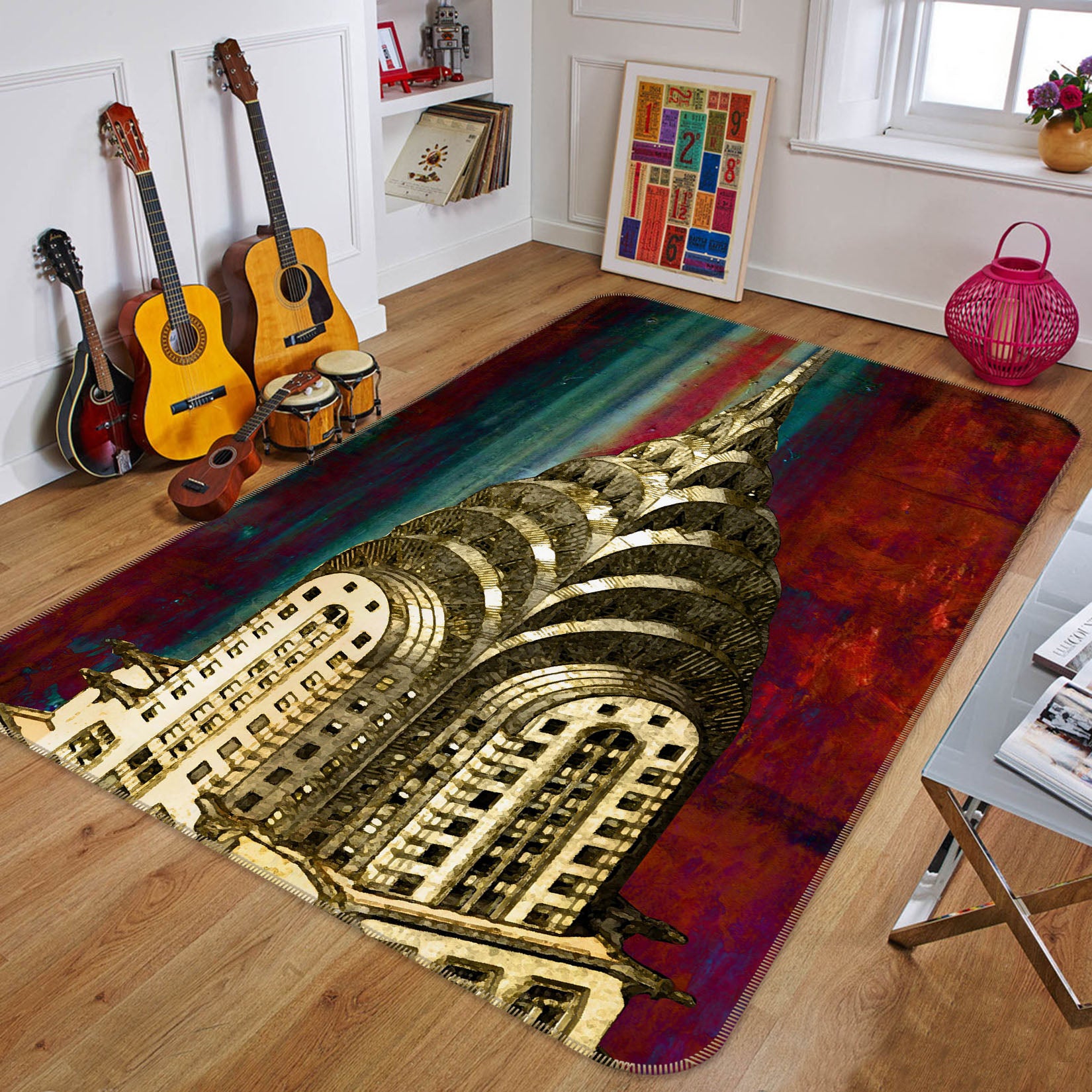 3D Building Pattern 32147 Non Slip Rug Mat