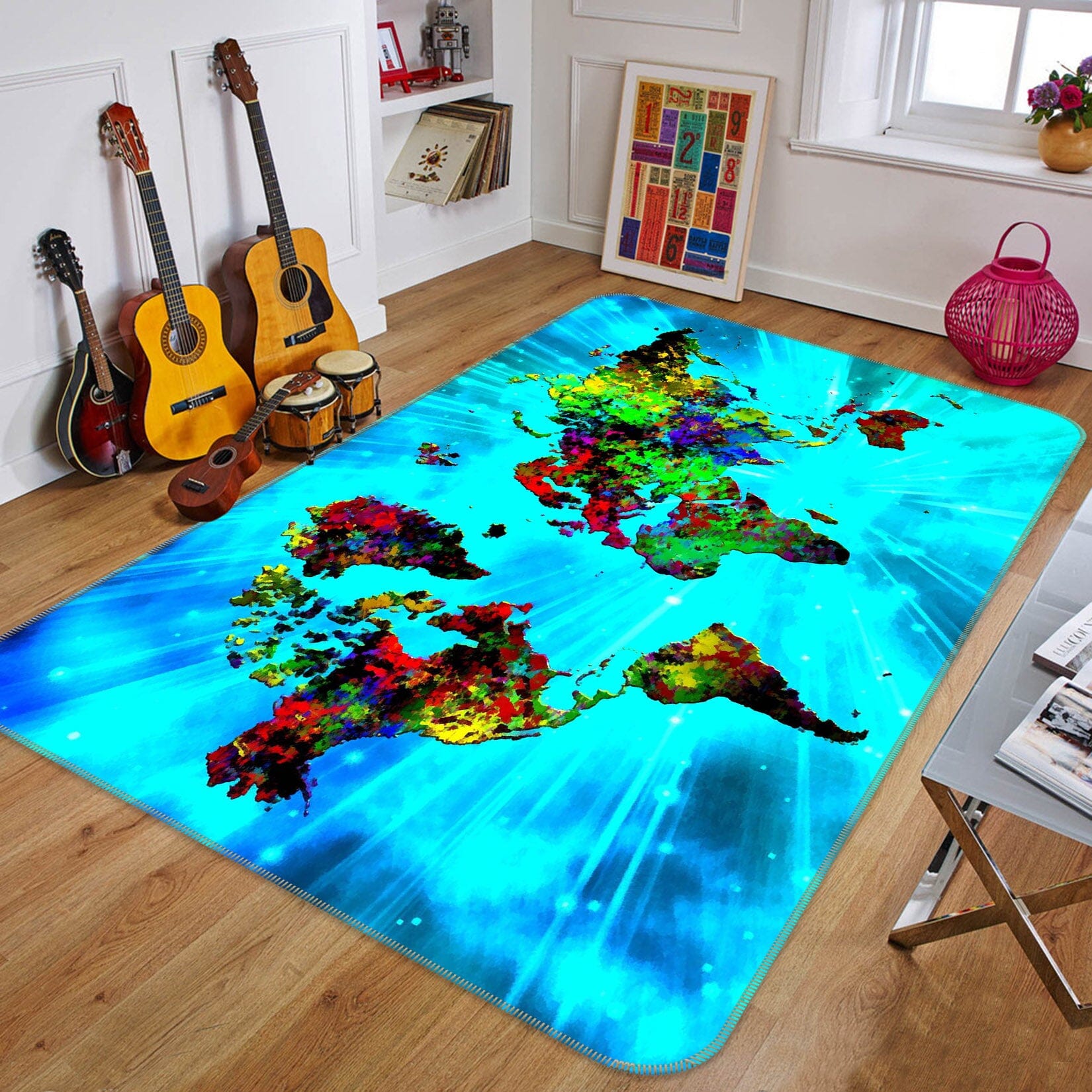 3D Wonderland 283 World Map Non Slip Rug Mat Mat AJ Creativity Home