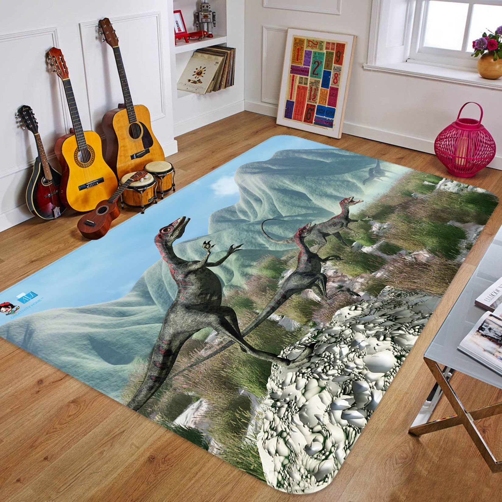 3D Mountain Dinosaur 21 Non Slip Rug Mat Mat AJ Creativity Home