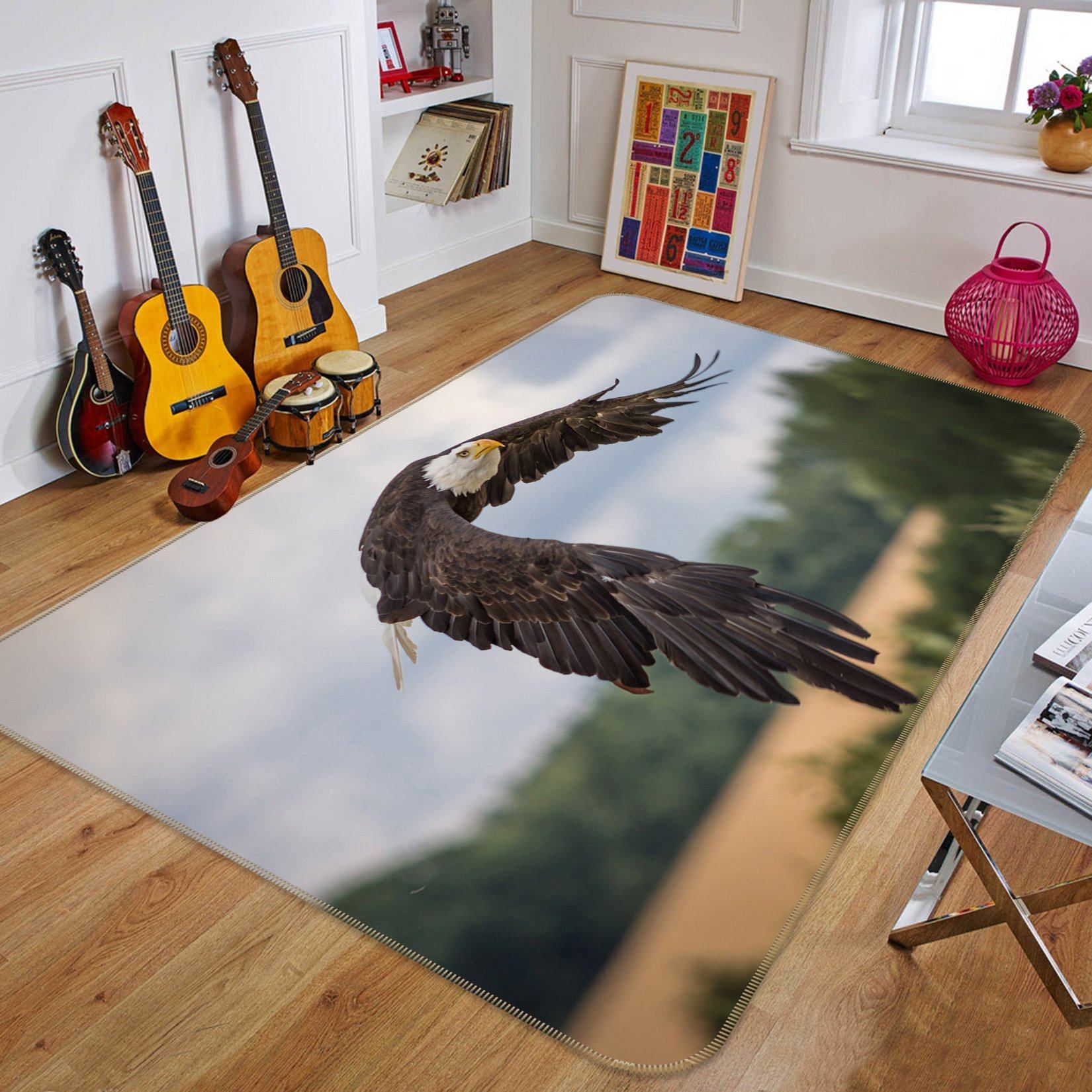 3D Eagle Spreading Wings 214 Animal Non Slip Rug Mat Mat AJ Creativity Home