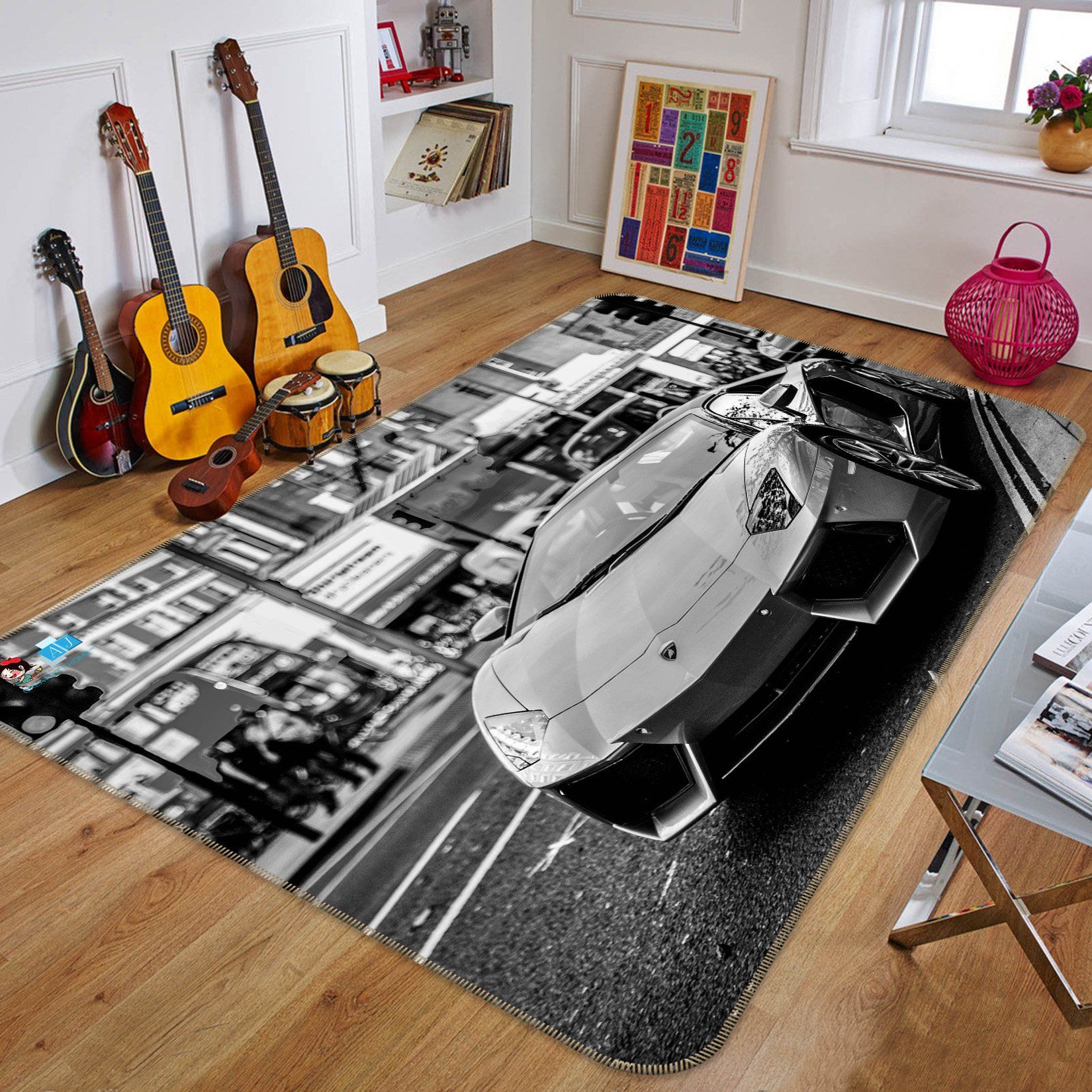3D Luxury Car Intersection 269 Non Slip Rug Mat Mat AJ Creativity Home