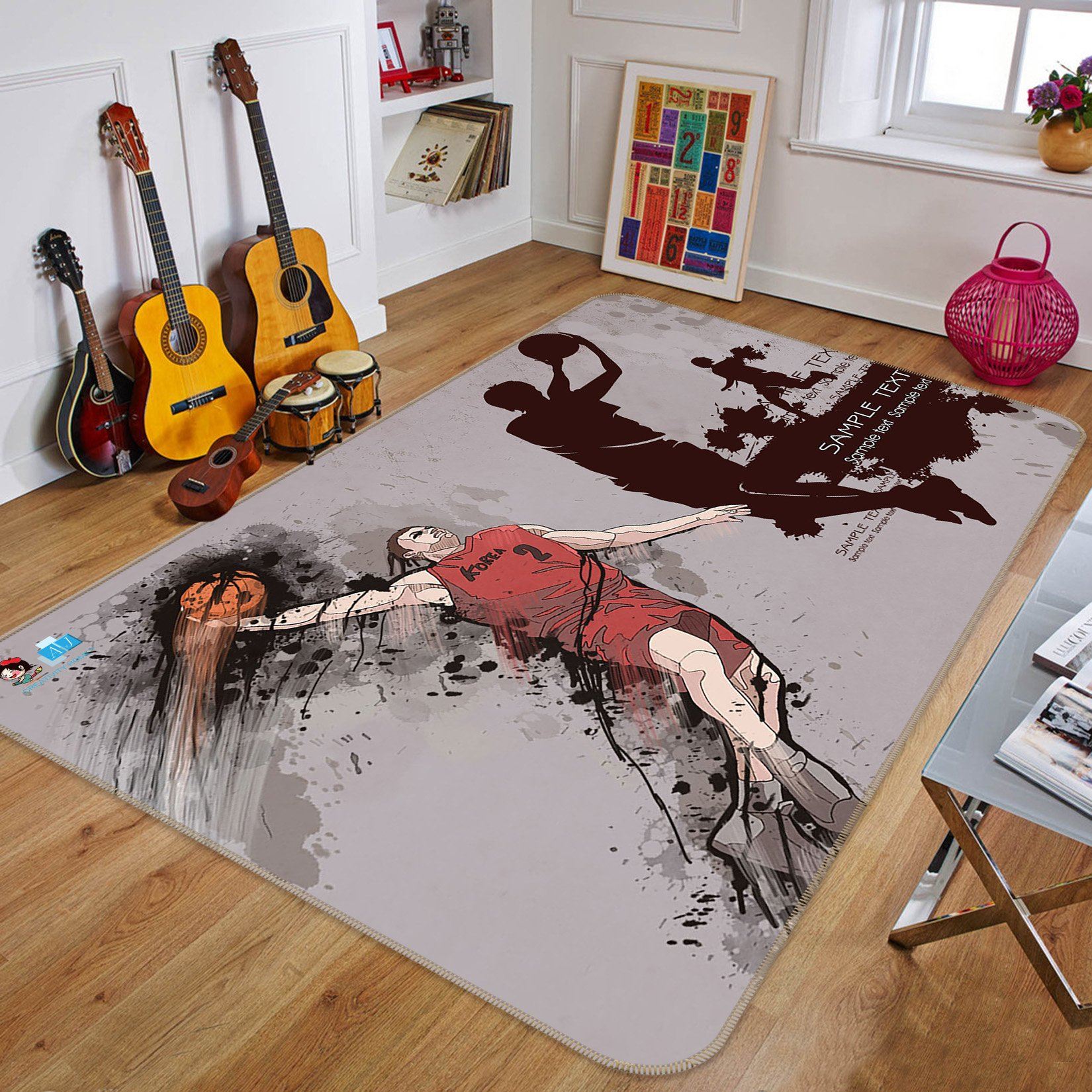 3D Basketball Player 457 Non Slip Rug Mat Mat AJ Creativity Home