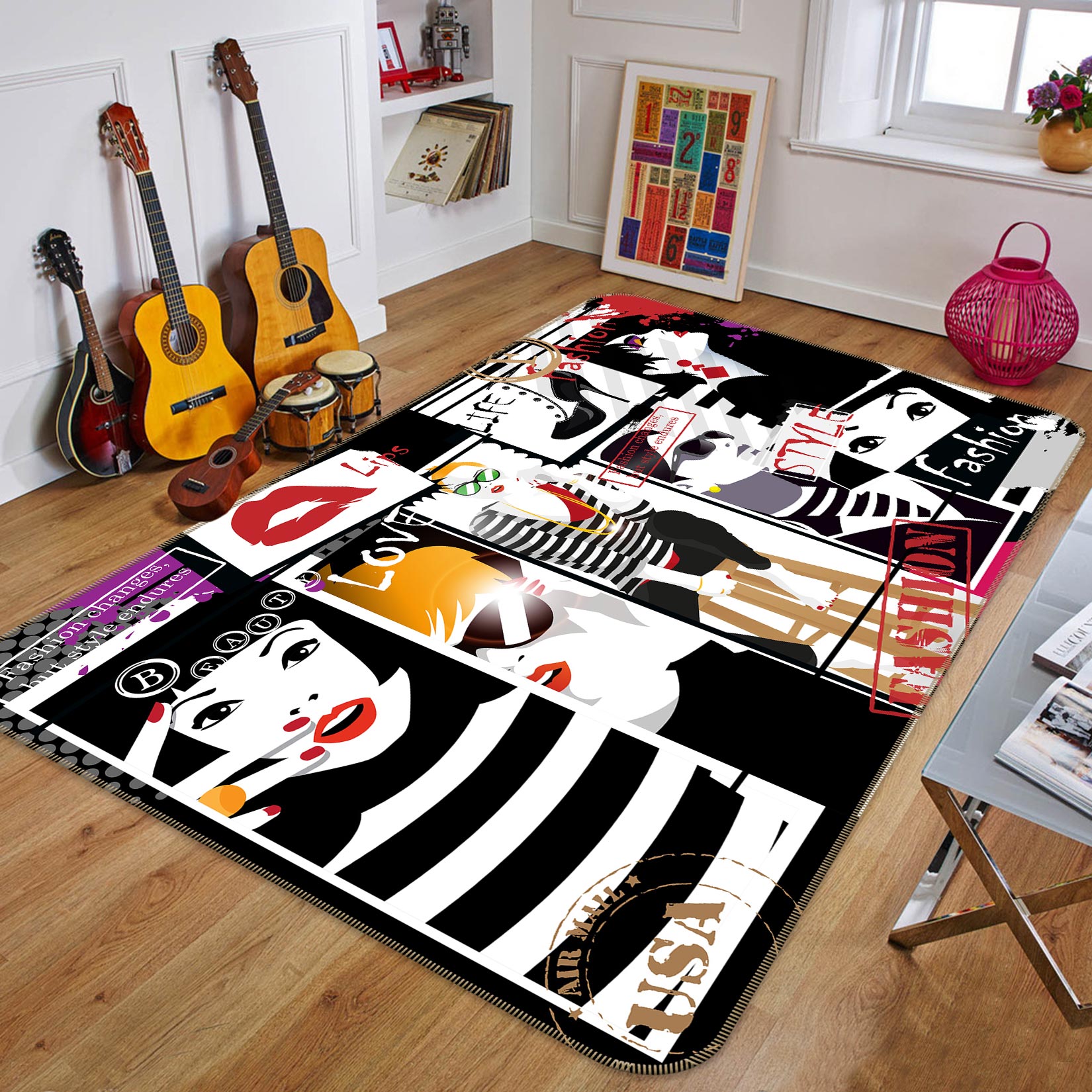 3D Poster Modeling 1038 Non Slip Rug Mat