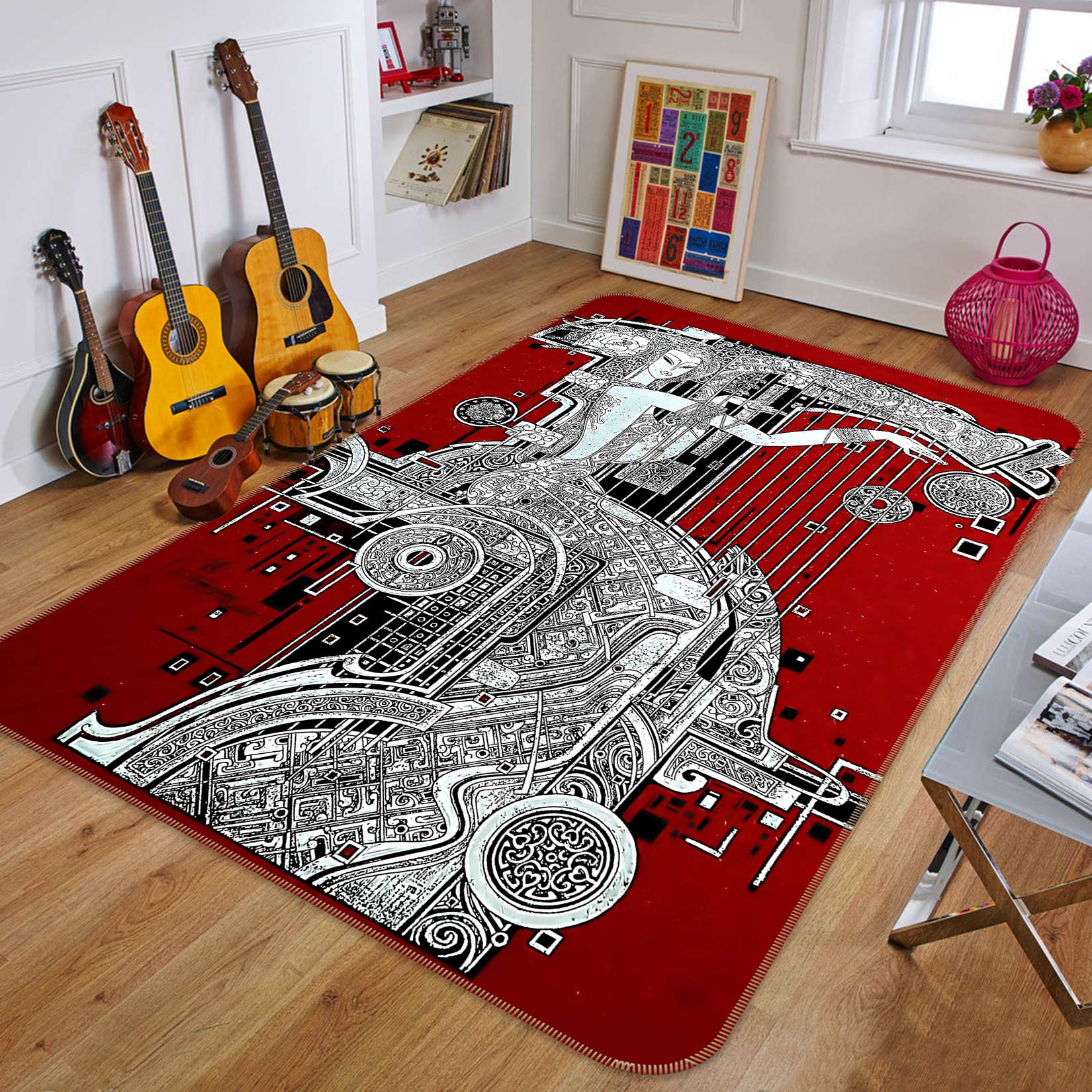 3D Grain Pattern 76196 Non Slip Rug Mat