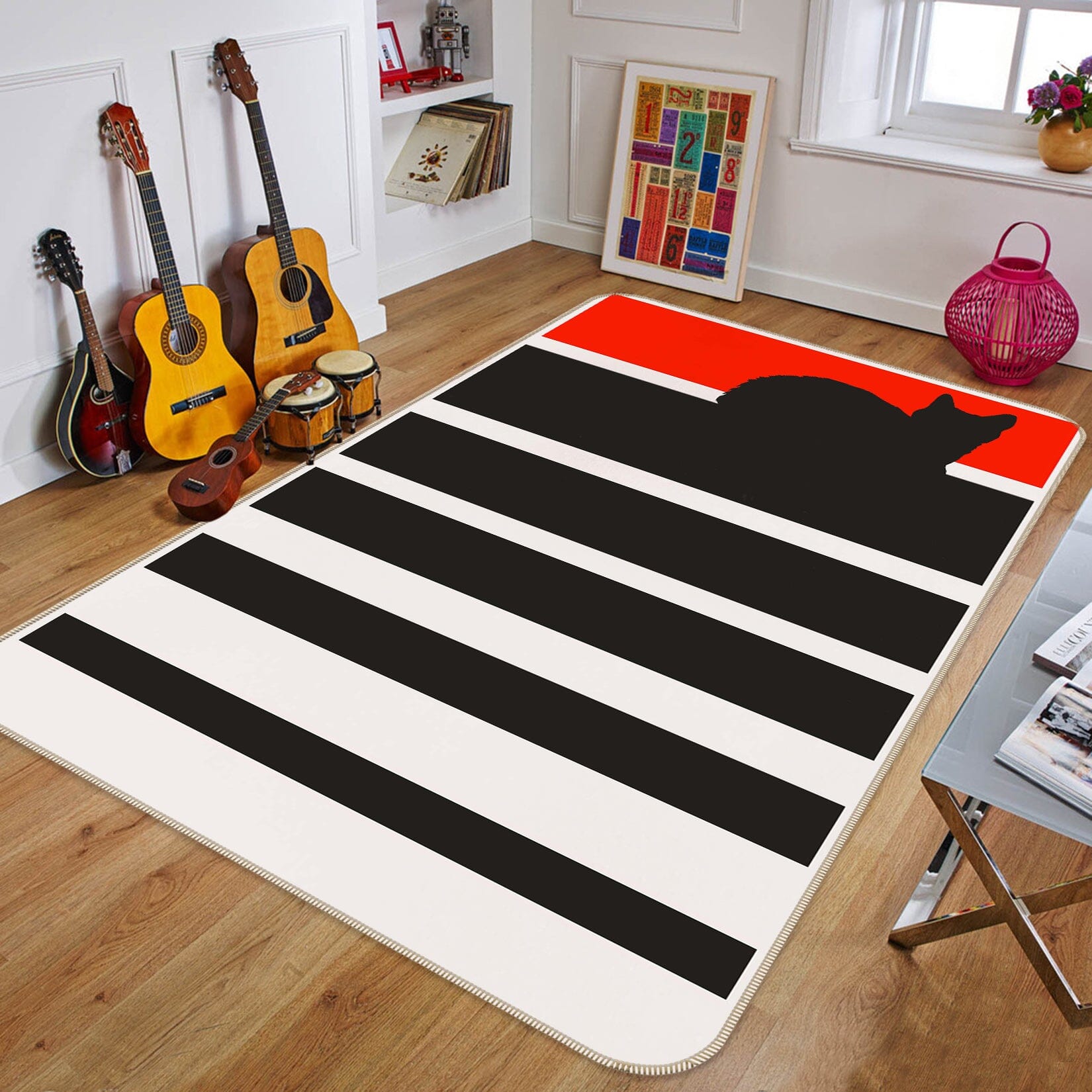 3D Black Kitten 1038 Boris Draschoff Rug Non Slip Rug Mat Mat AJ Creativity Home