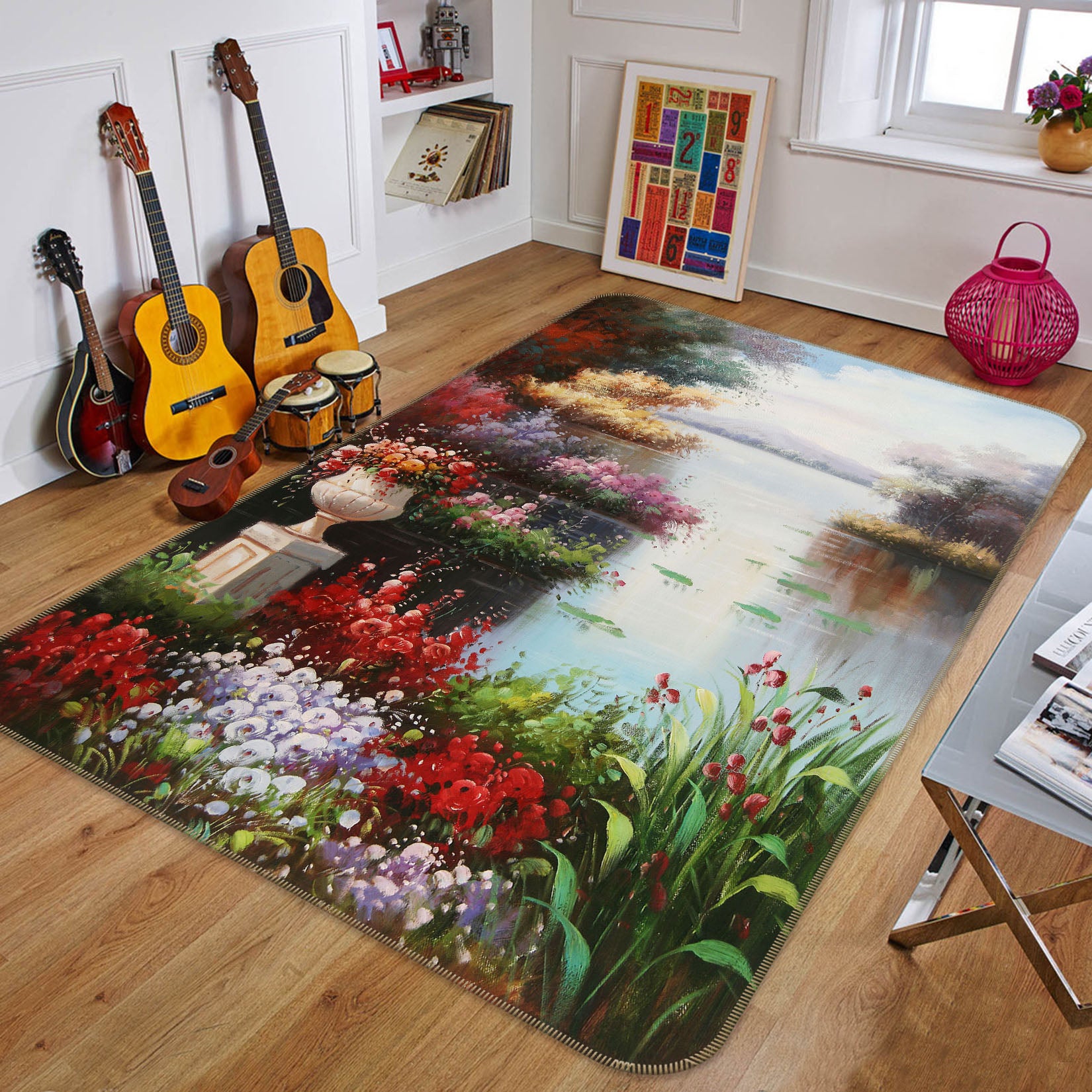 3D Flower Bush 33194 Non Slip Rug Mat
