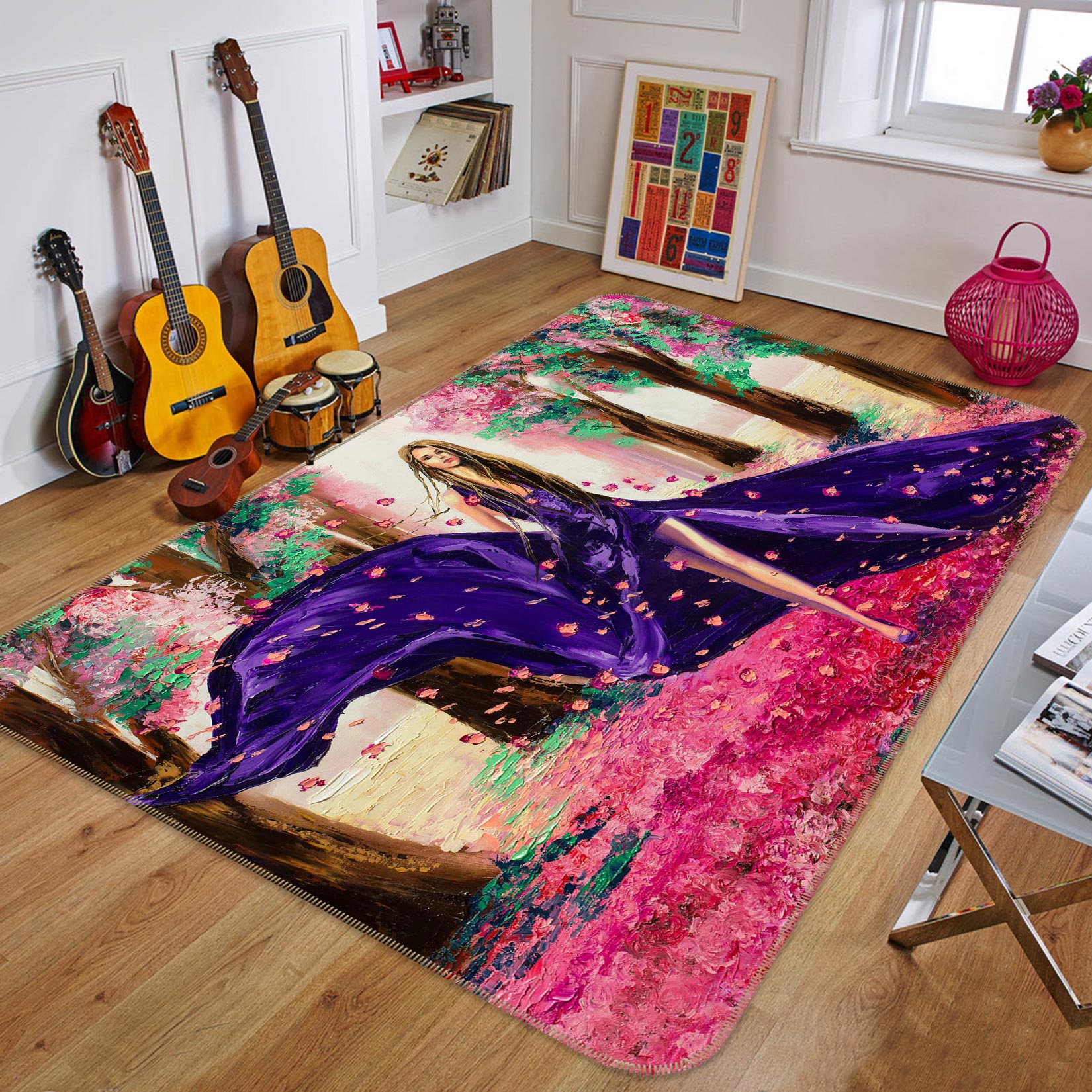 3D Sakura Model 1025 Non Slip Rug Mat