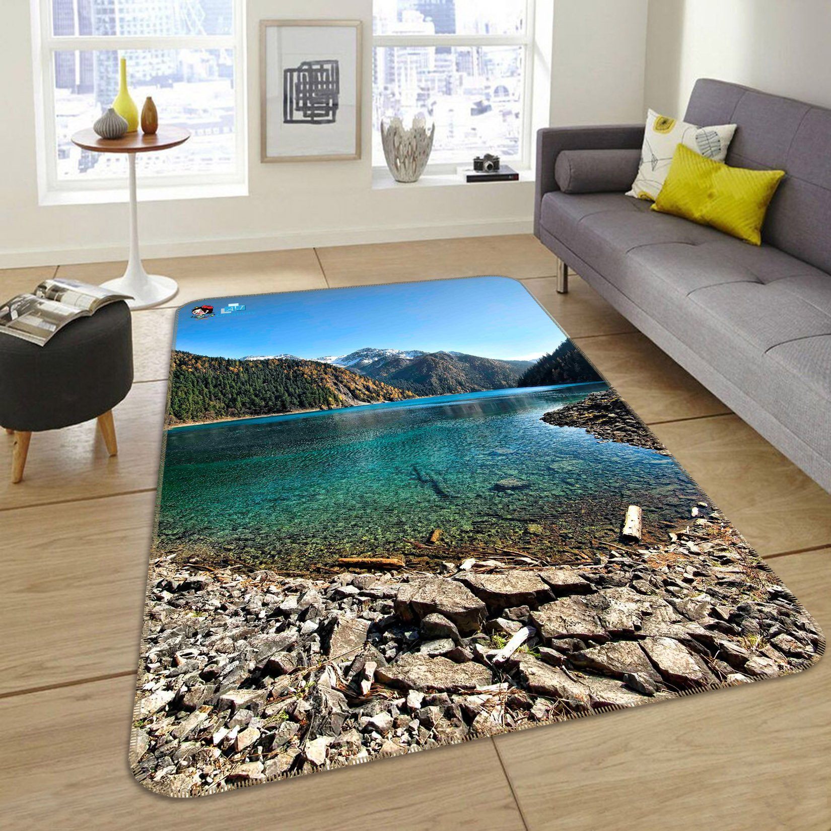 3D Mountain Lake Scenery 133 Non Slip Rug Mat Mat AJ Creativity Home