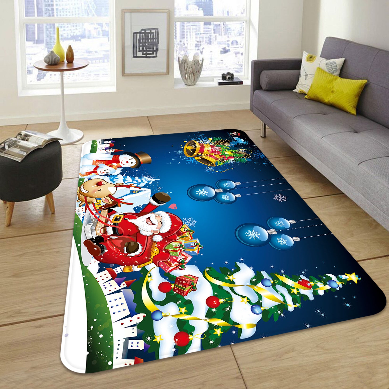3D Tree Santa 65204 Christmas Non Slip Rug Mat Xmas