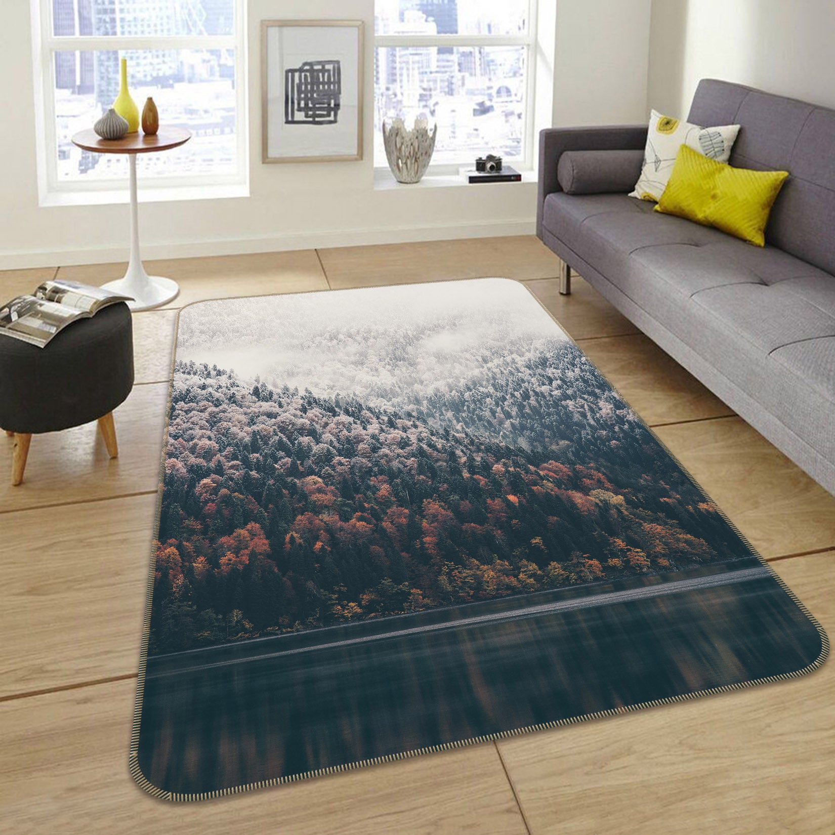 3D Mountains 26068 Non Slip Rug Mat