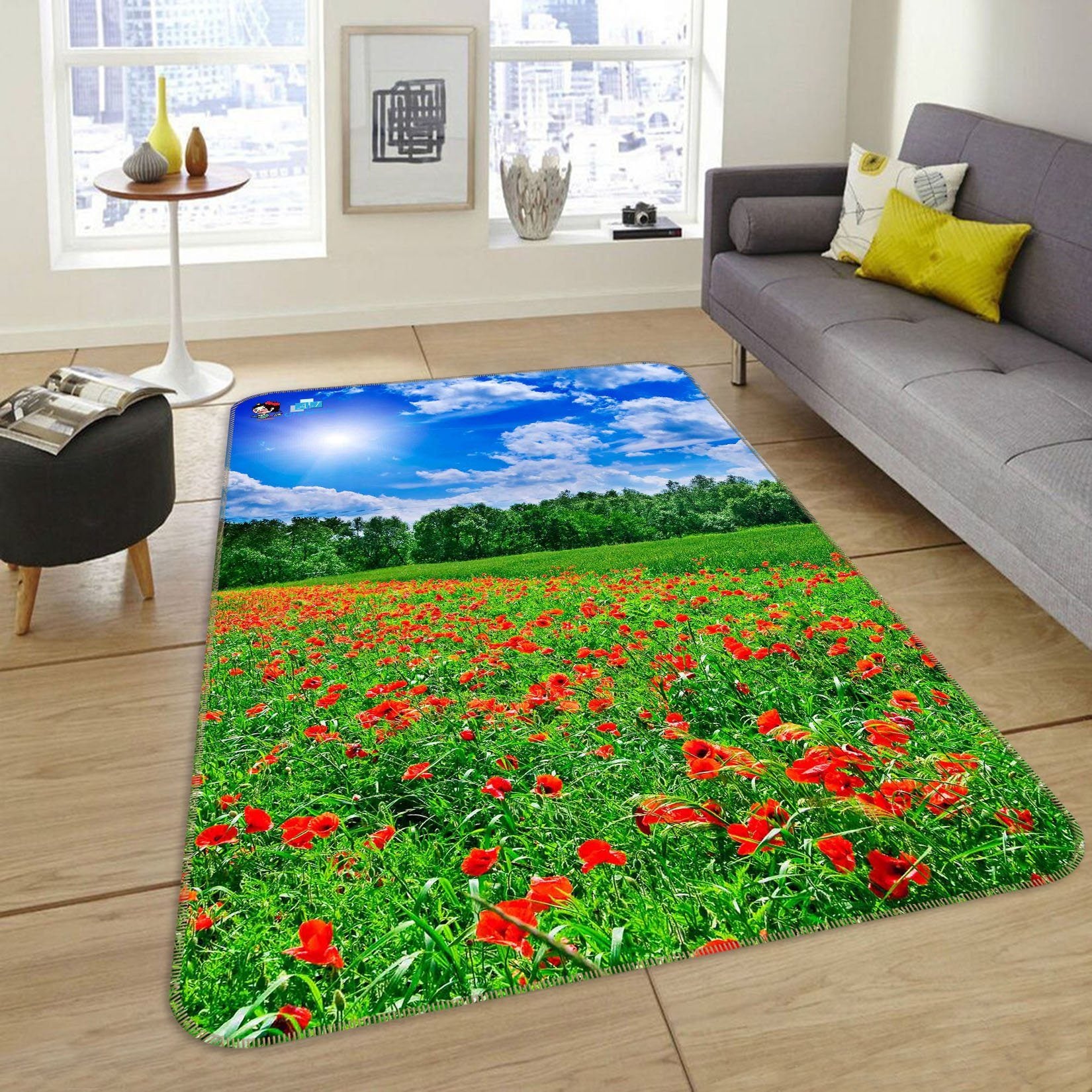 3D Flowers Field 192 Non Slip Rug Mat Mat AJ Creativity Home