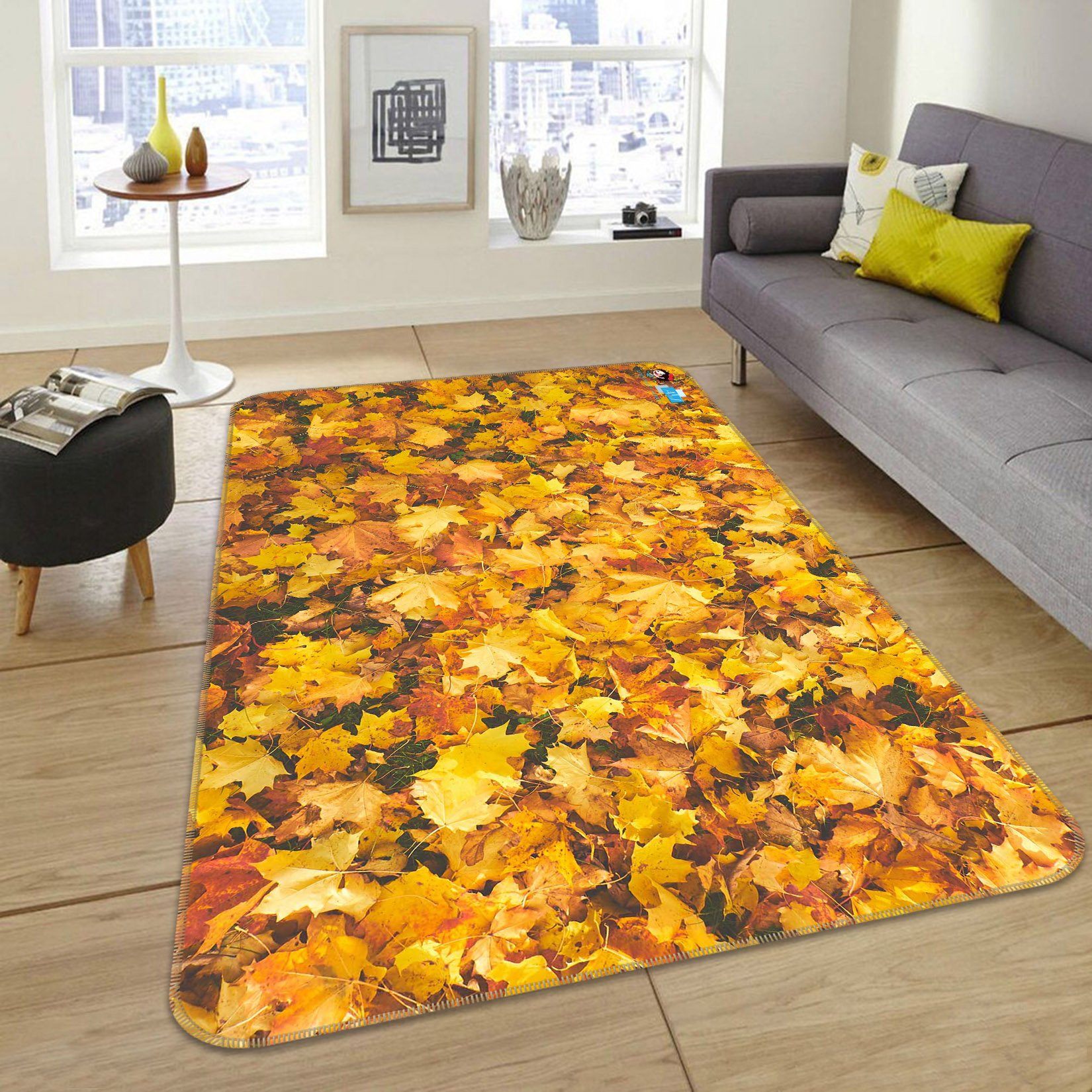 3D Maple Leaf 036 Non Slip Rug Mat Mat AJ Creativity Home