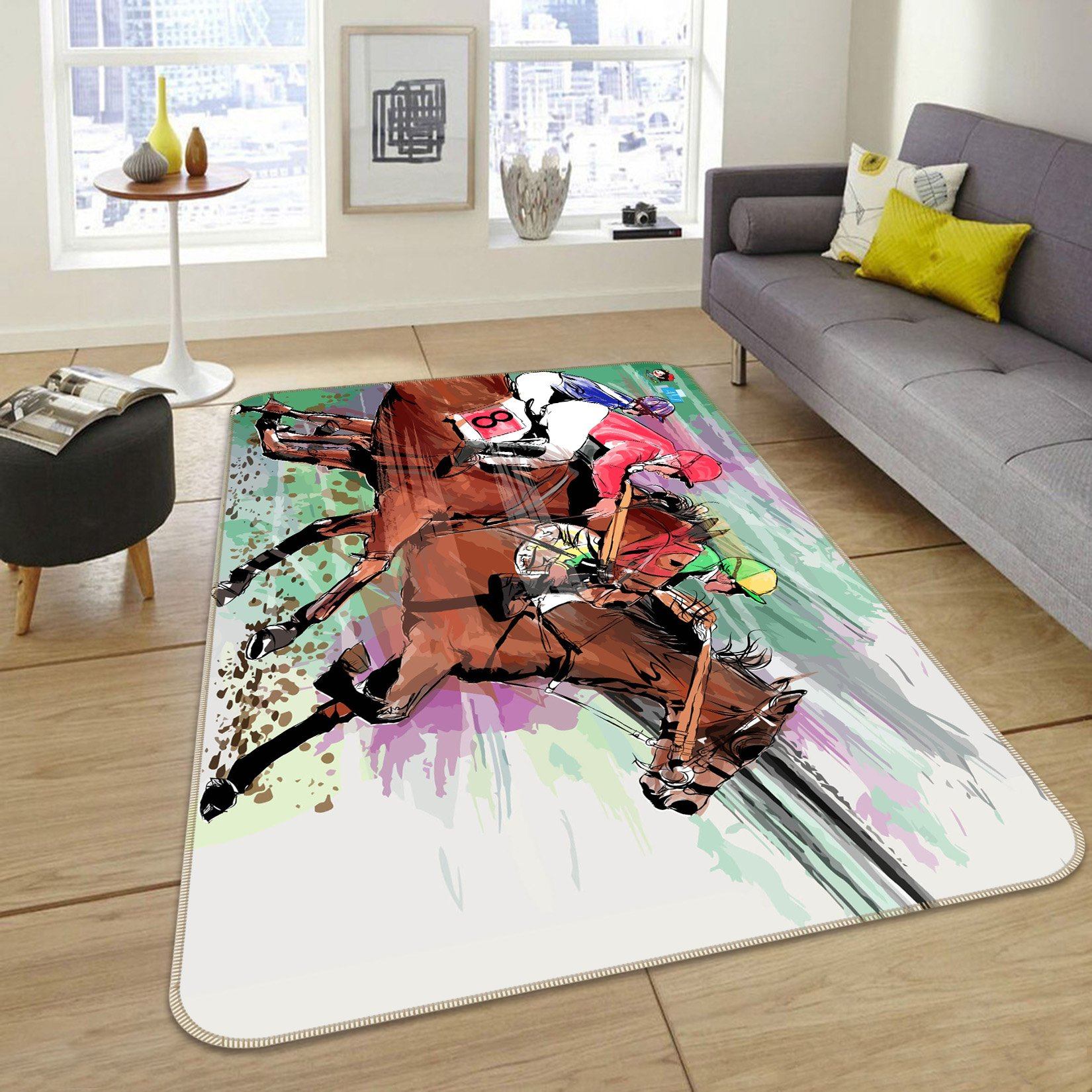 3D Match Horse 114 Non Slip Rug Mat Mat AJ Creativity Home