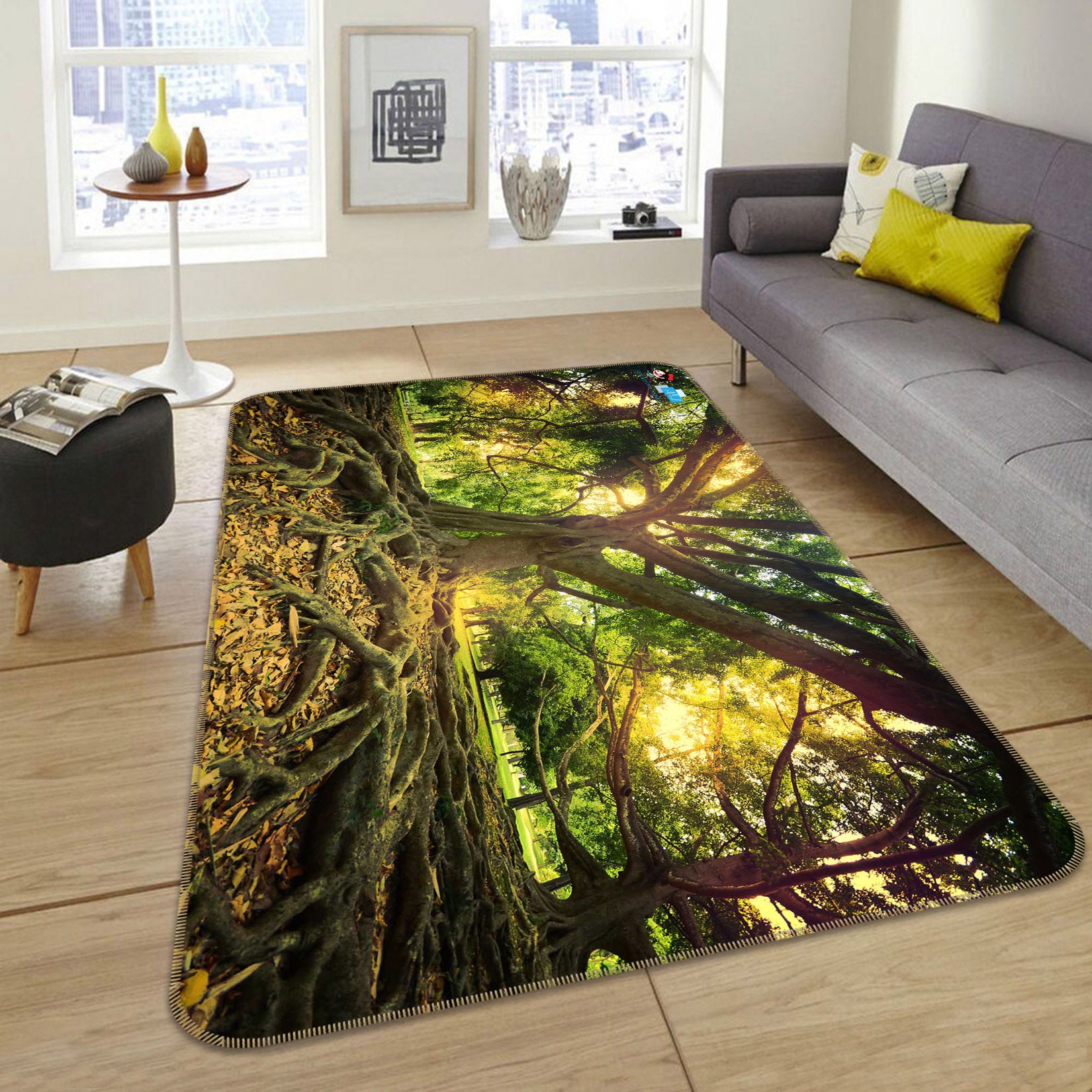 3D Tree Forest 66048 Non Slip Rug Mat