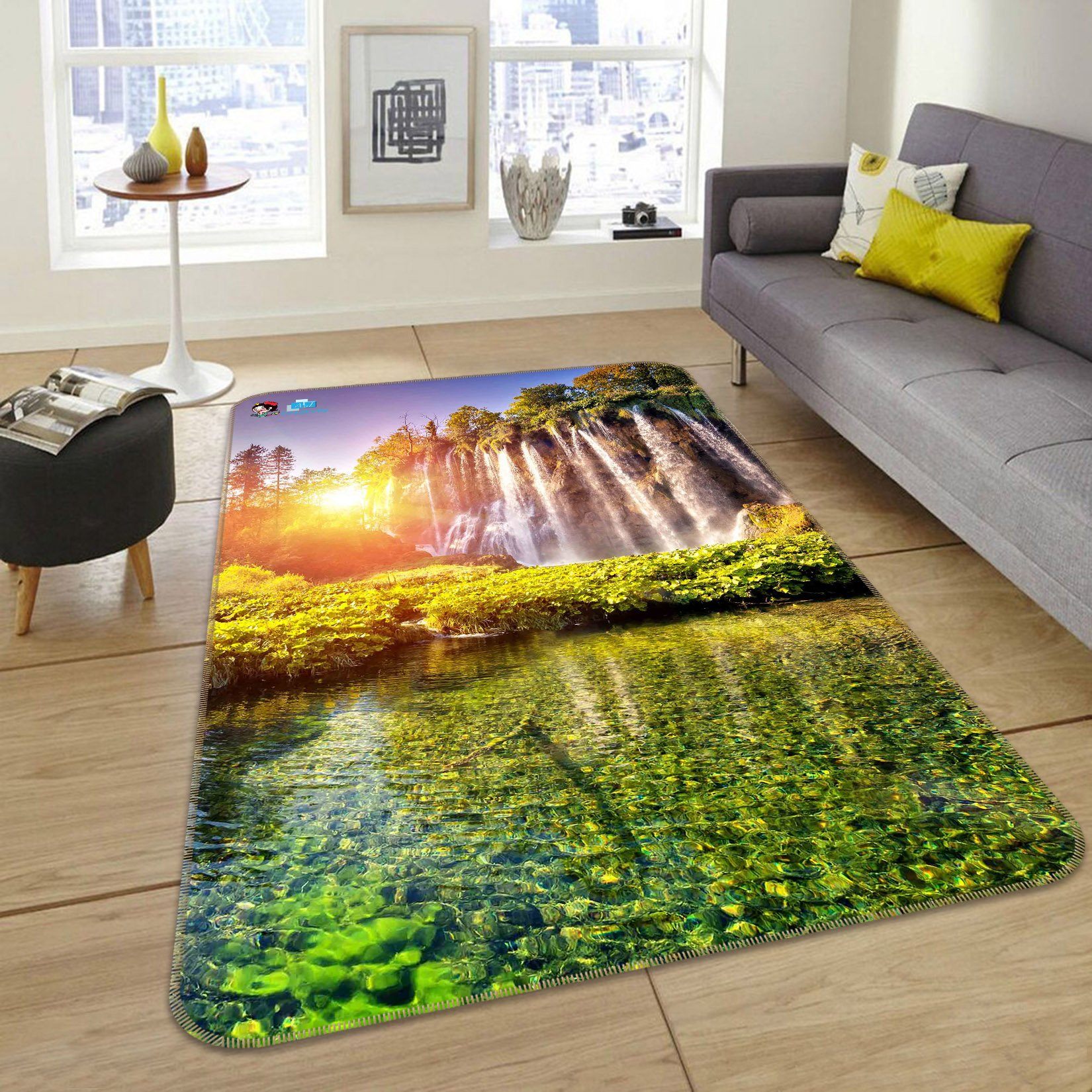 3D Lake Waterfalls 213 Non Slip Rug Mat Mat AJ Creativity Home