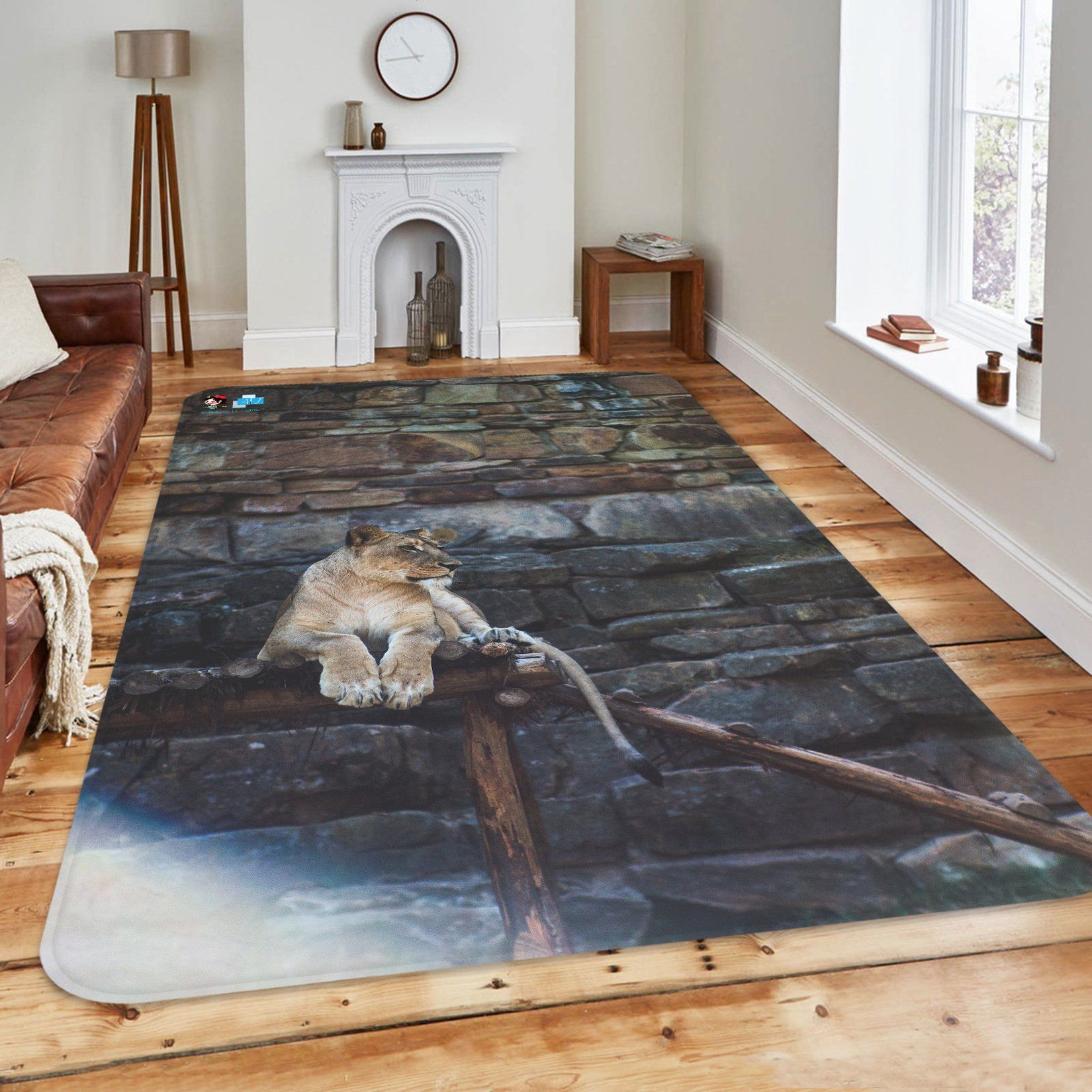 3D Lion 3624 Non Slip Rug Mat Mat AJ Creativity Home