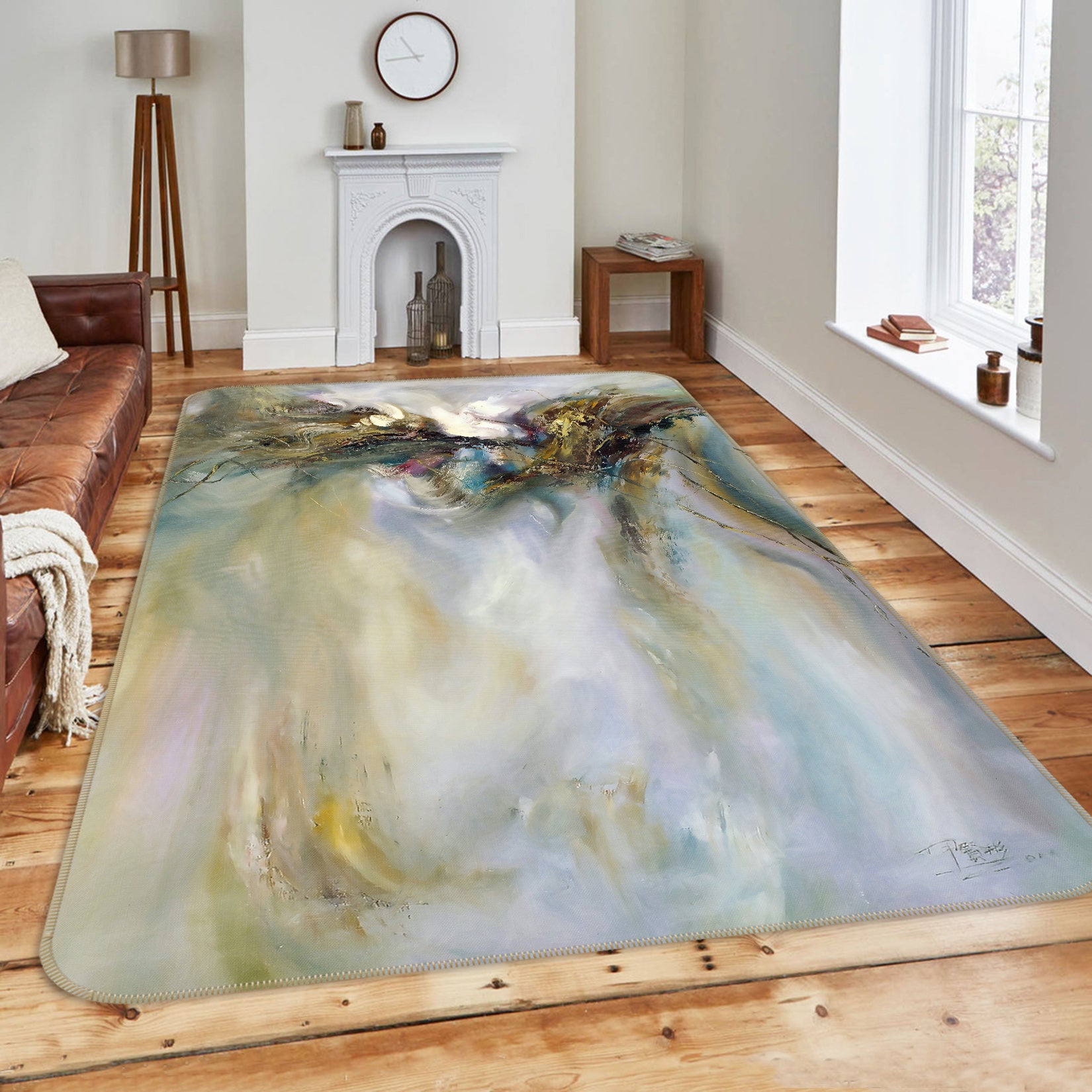 3D Gray Pattern 65038 Non Slip Rug Mat