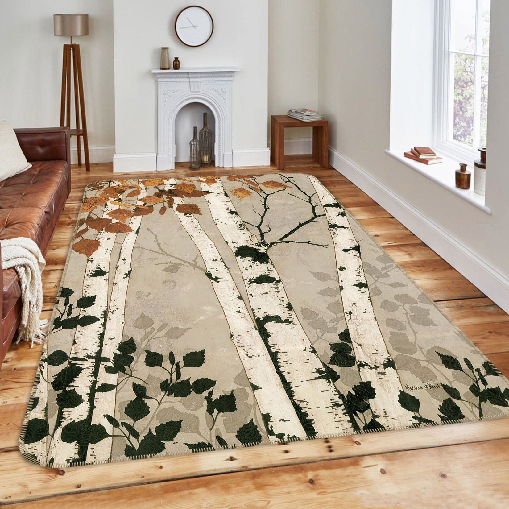 3D Branches Leaves 32180 Non Slip Rug Mat