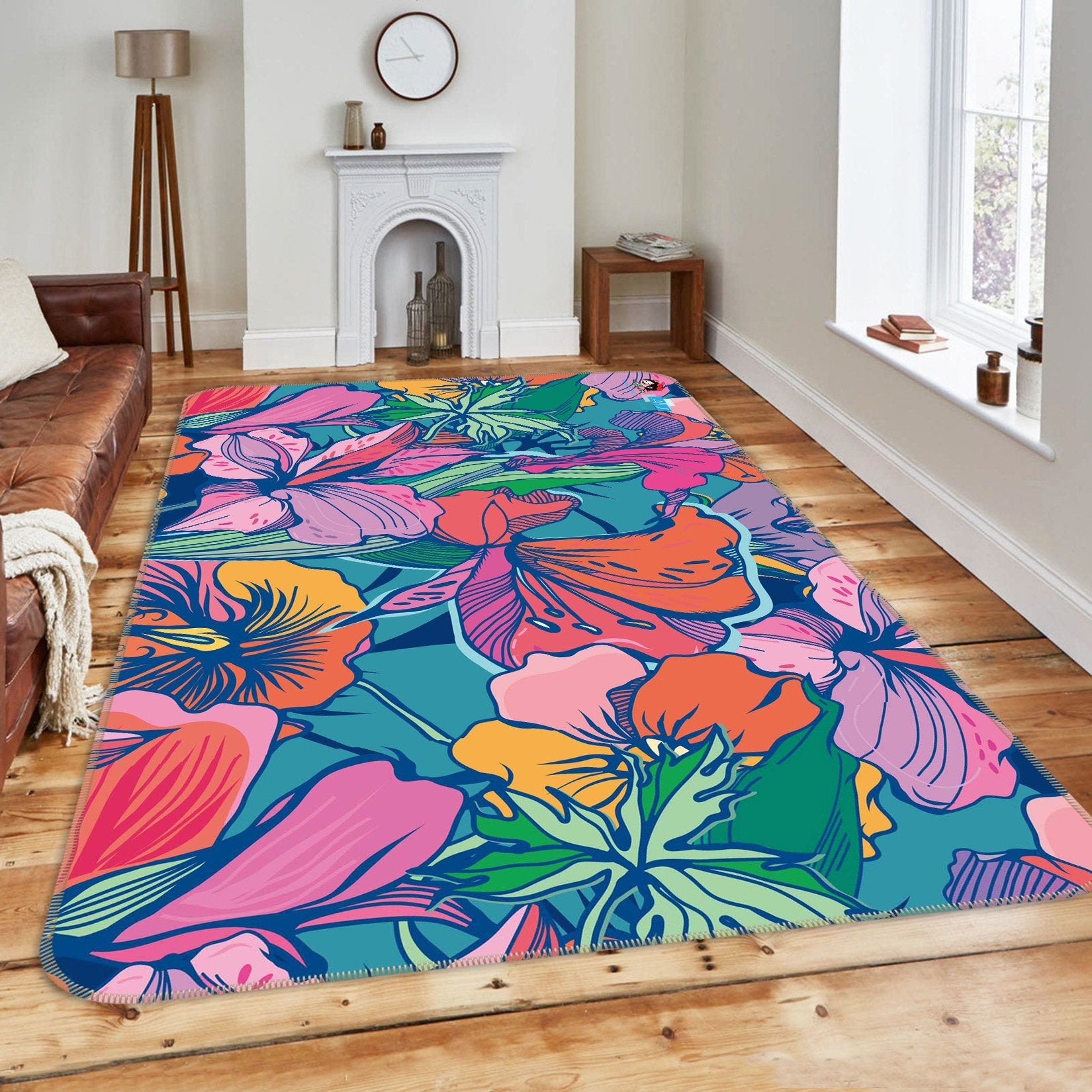 3D Flower Bright 065 Non Slip Rug Mat Mat AJ Creativity Home